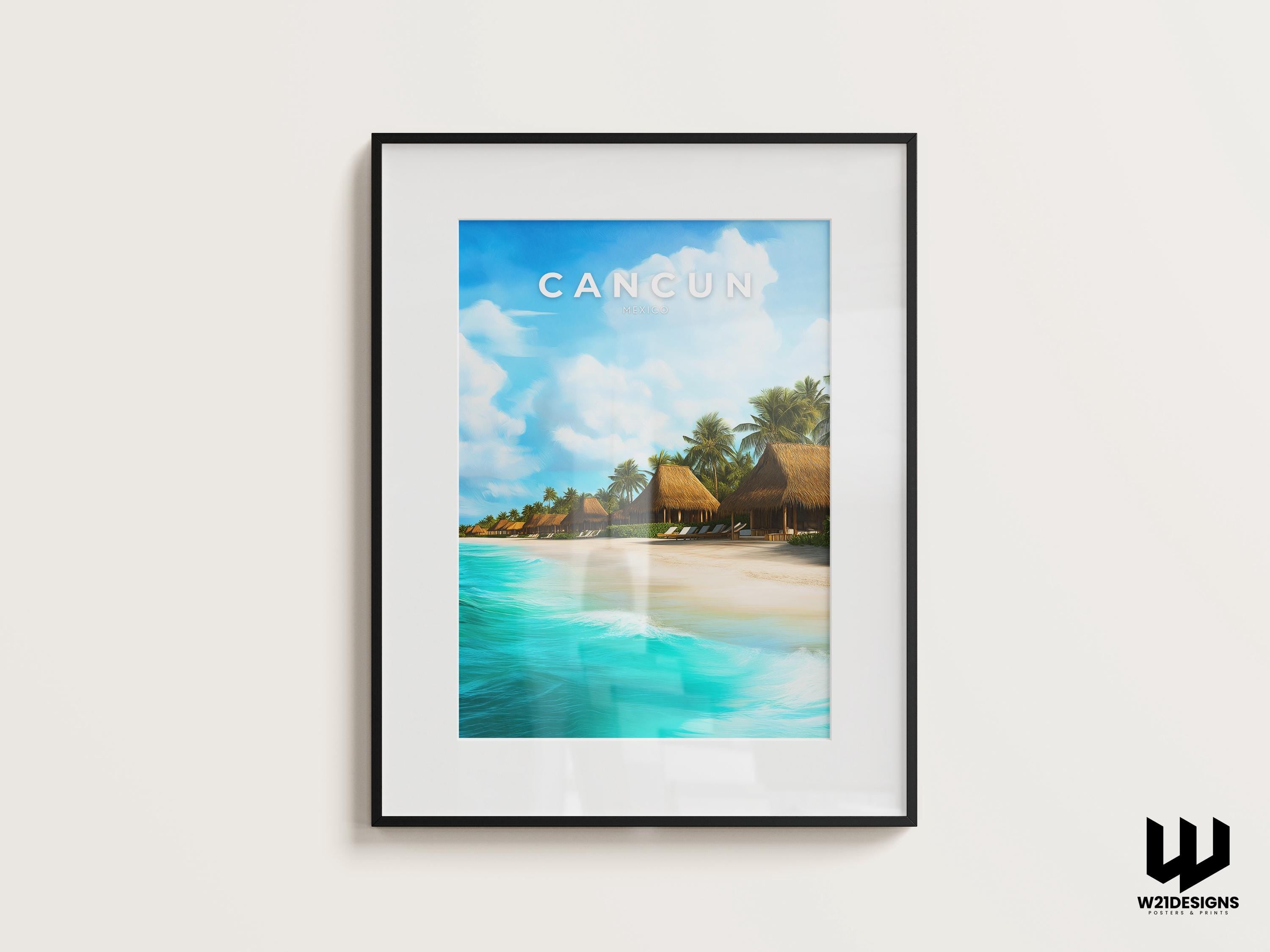 Cancun Beach Print: Tropical Mexico Coastal Wall Art