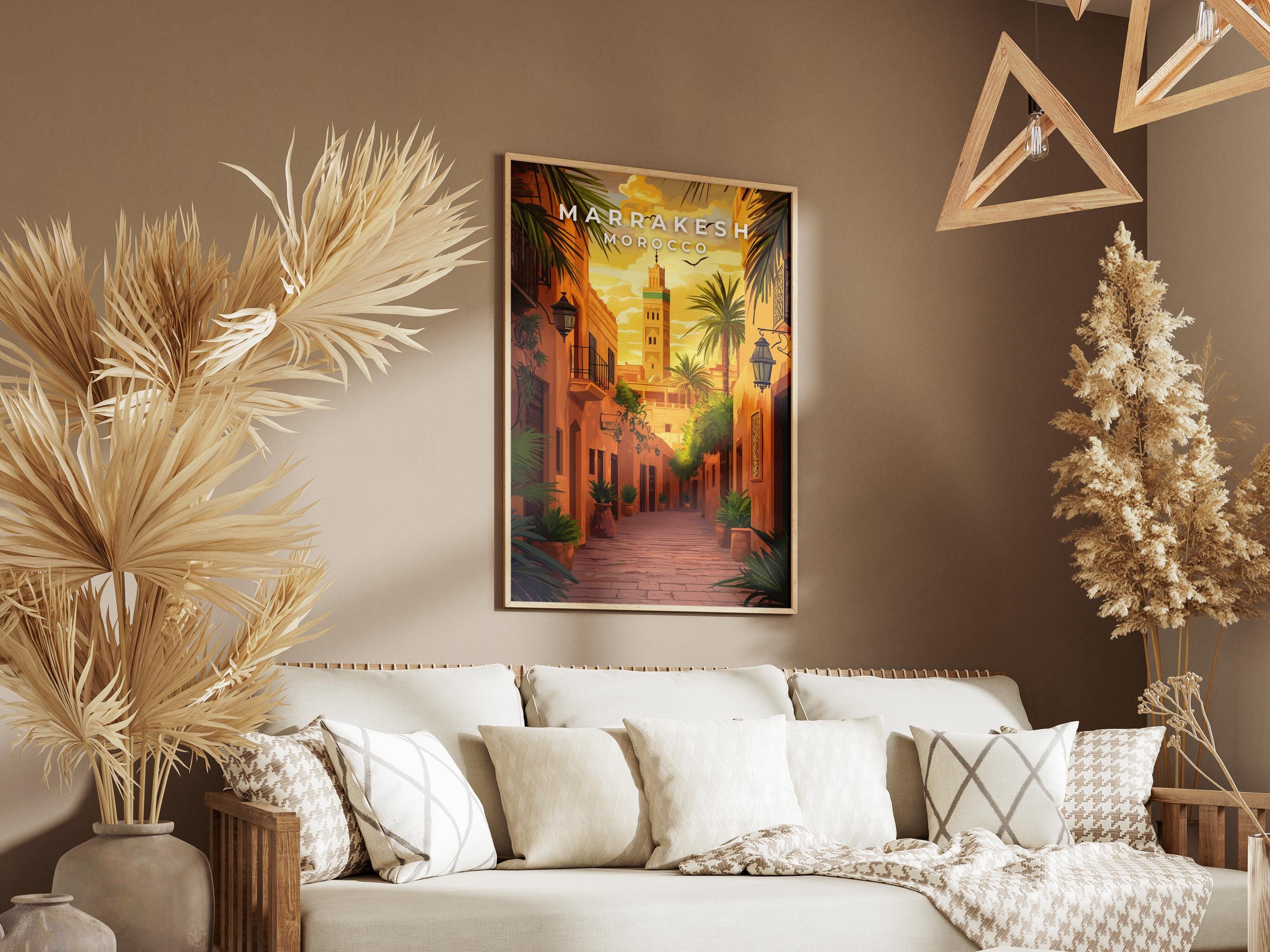 Marrakesh Travel Poster: Vintage Morocco Wall Art