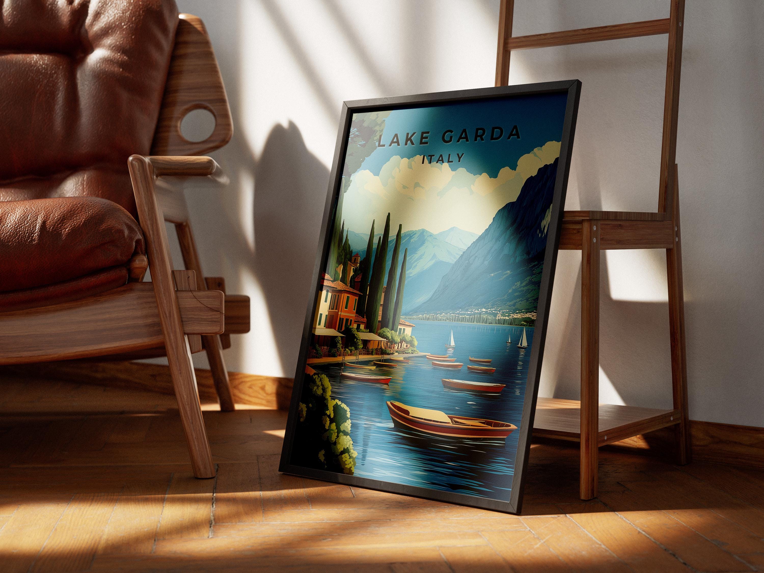 Lake Garda Vintage Travel Poster: Italy Scenic Wall Art