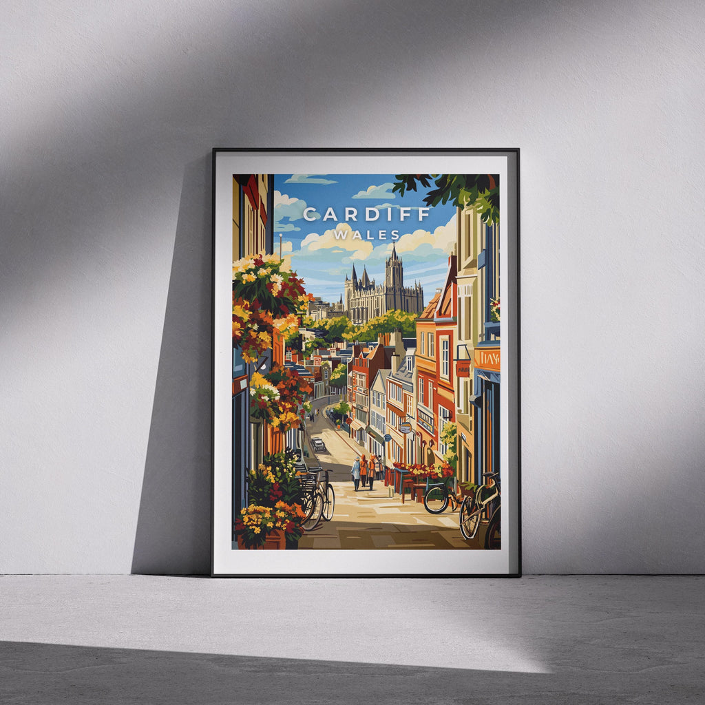 Cardiff Wales Travel Poster: Vintage-Style Wall Art