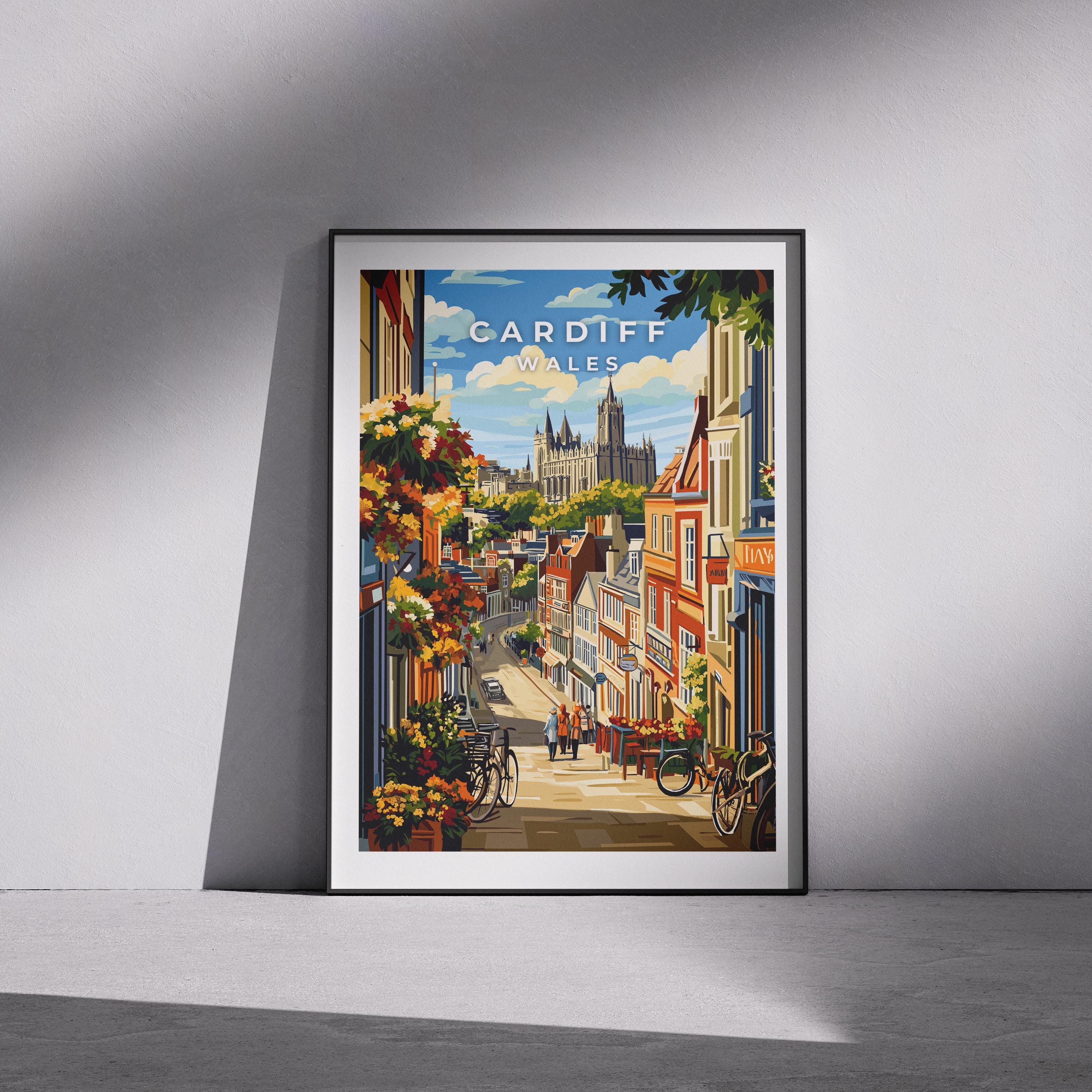 Cardiff Wales Travel Poster: Vintage-Style Wall Art