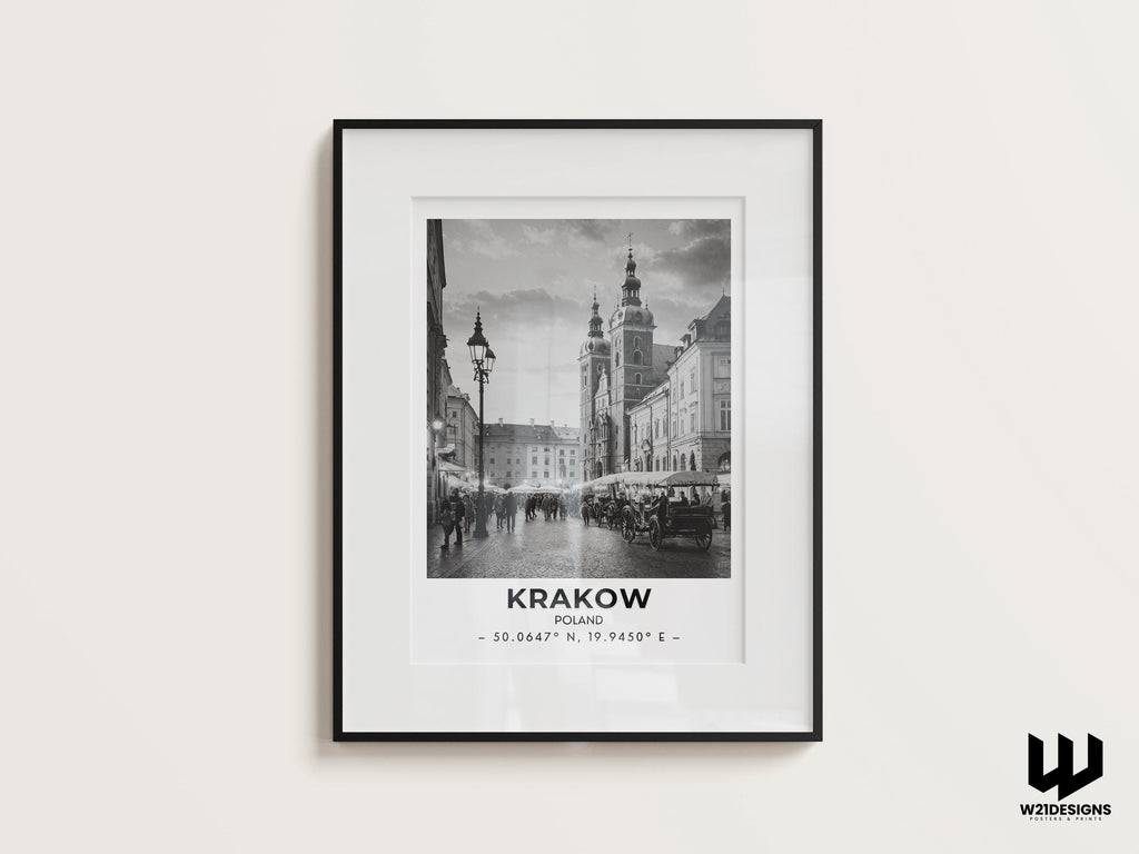 Krakow Poland Travel Print: Historic Cityscape Wall Art