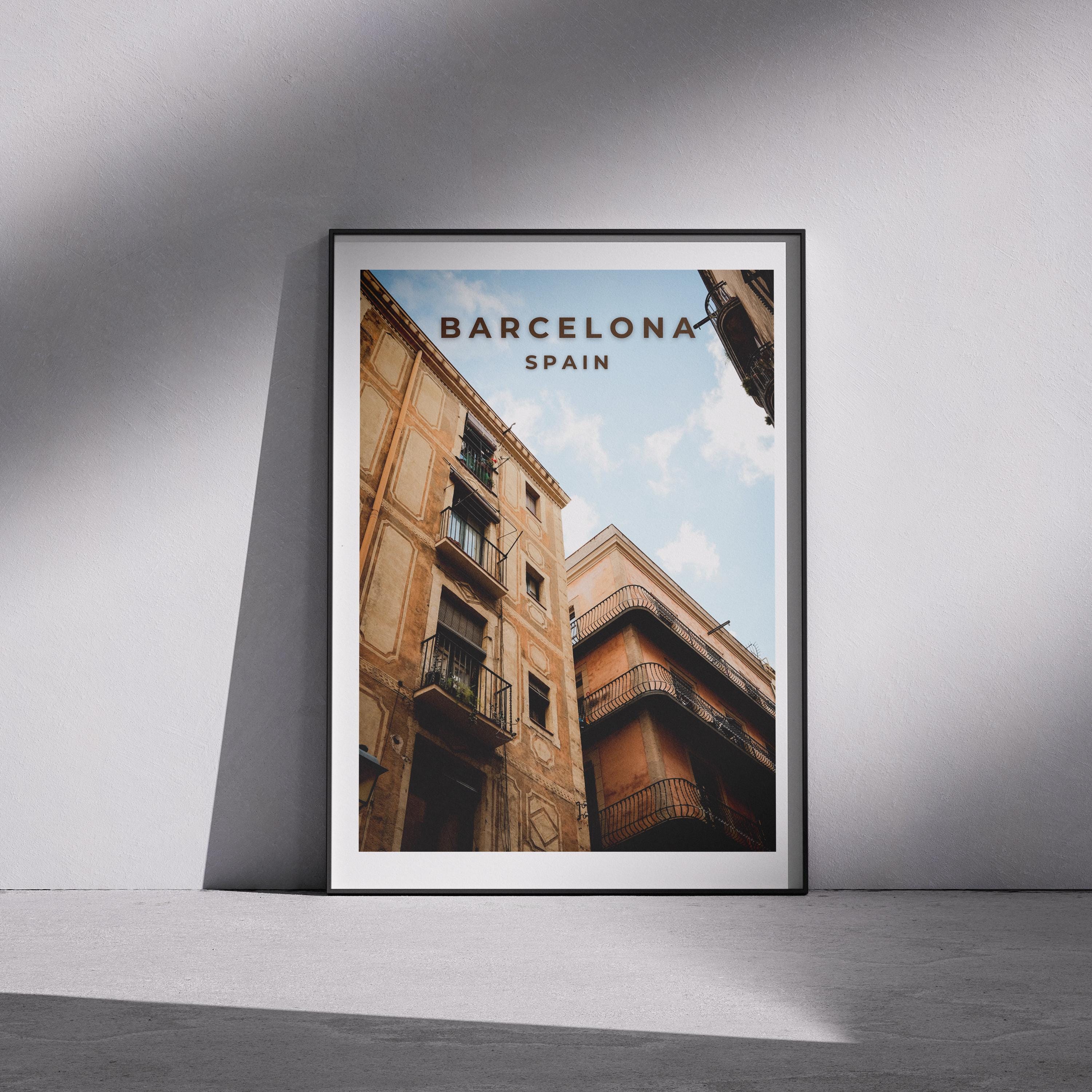 Barcelona Travel Poster: Vintage Spanish Architecture Print