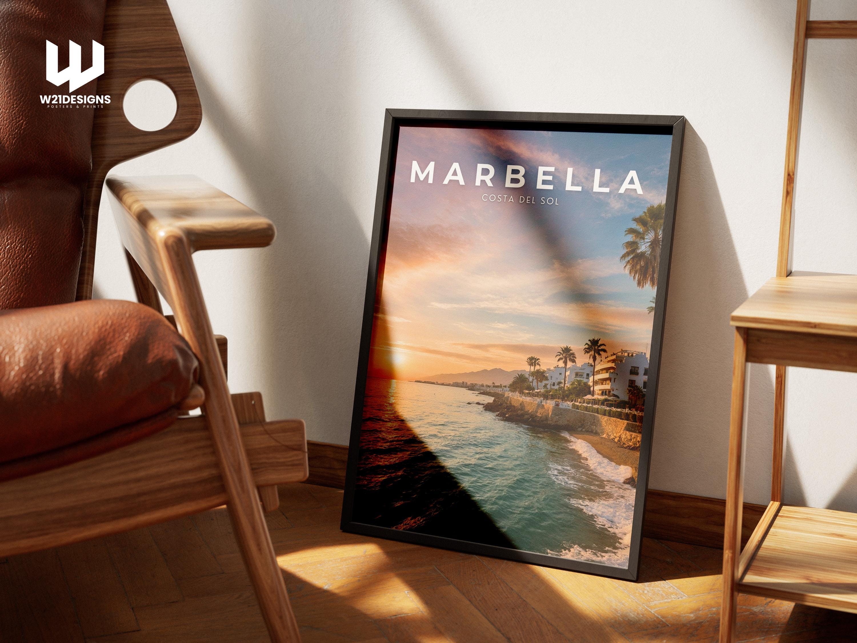 Marbella Sunset Beach Print: Costa del Sol Travel Poster