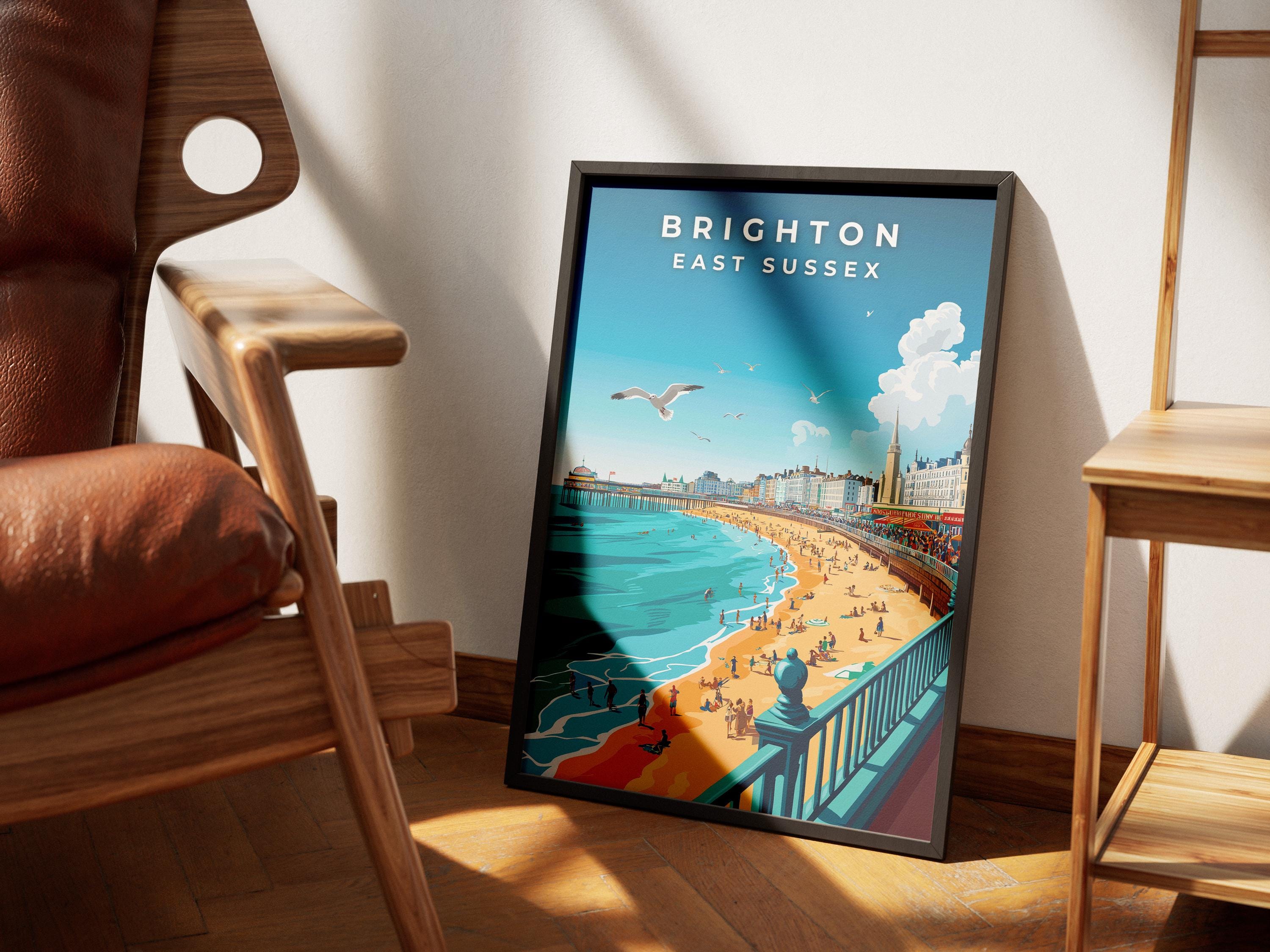 Brighton Pier Travel Print: Vintage Seaside Poster