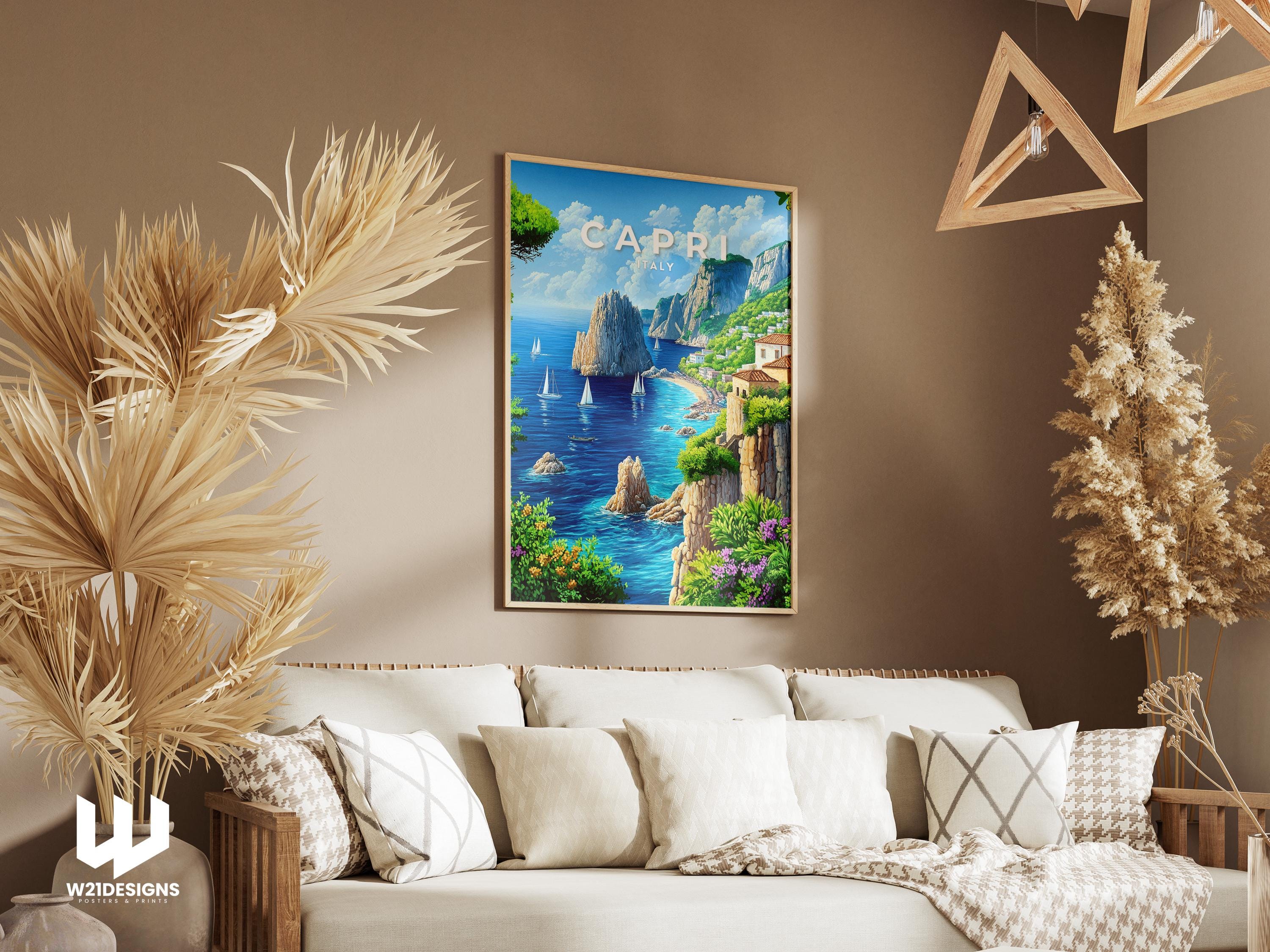Capri Italy Travel Poster: Amalfi Coast Art Print