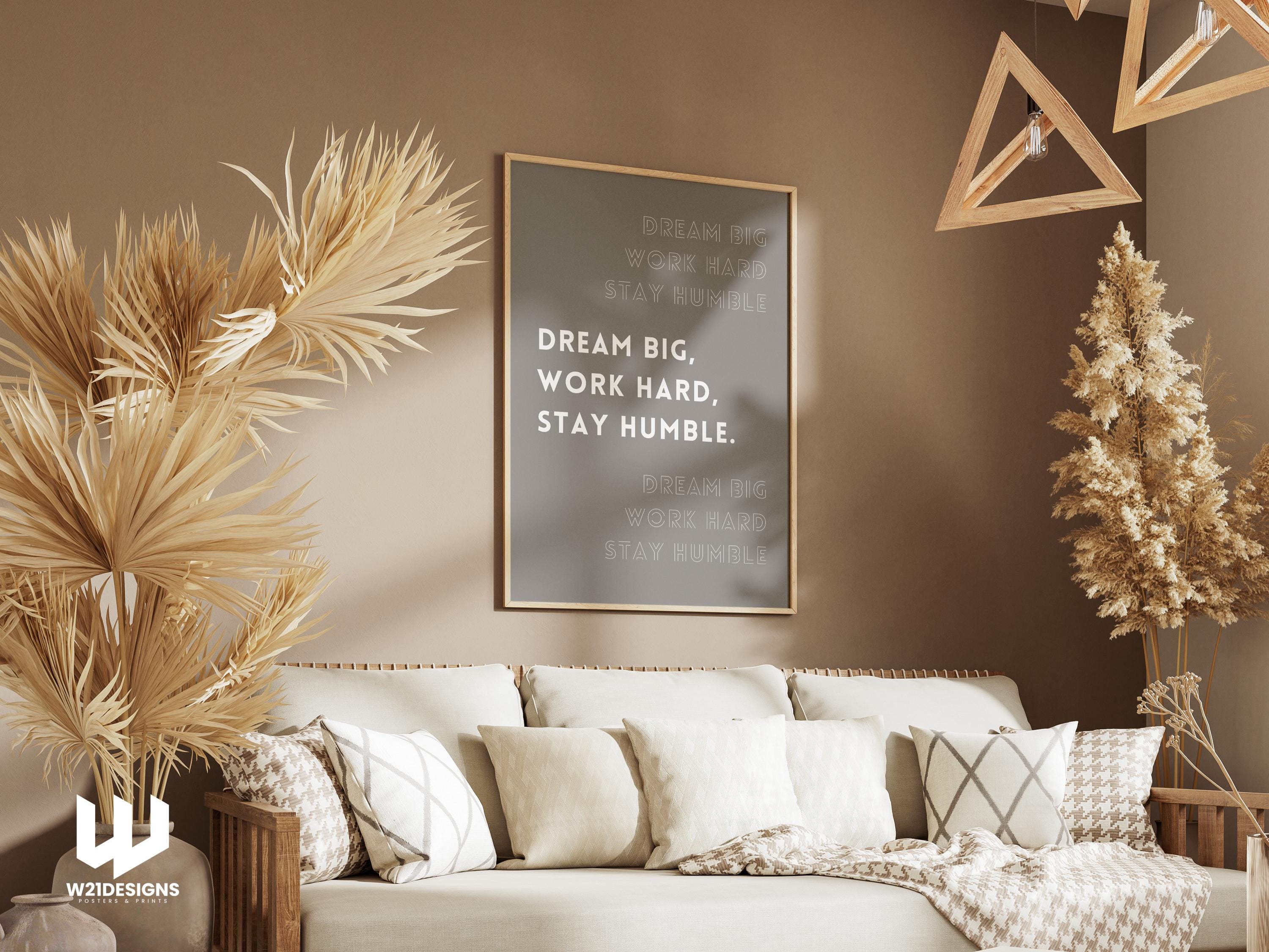 Dream Big Typography Print: Minimalist Office Wall Art