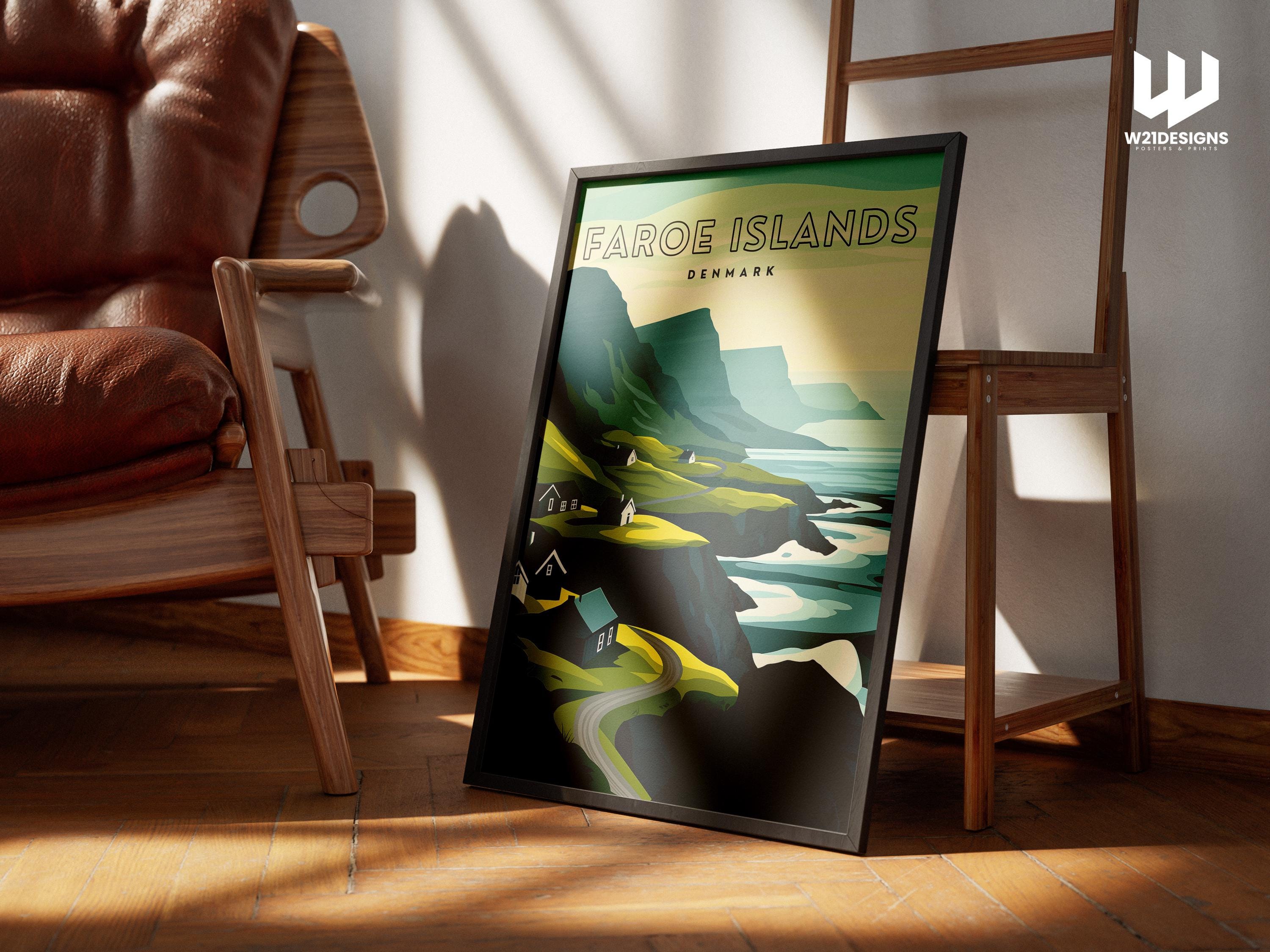 Faroe Islands Travel Poster: Nordic Coastal Art Print