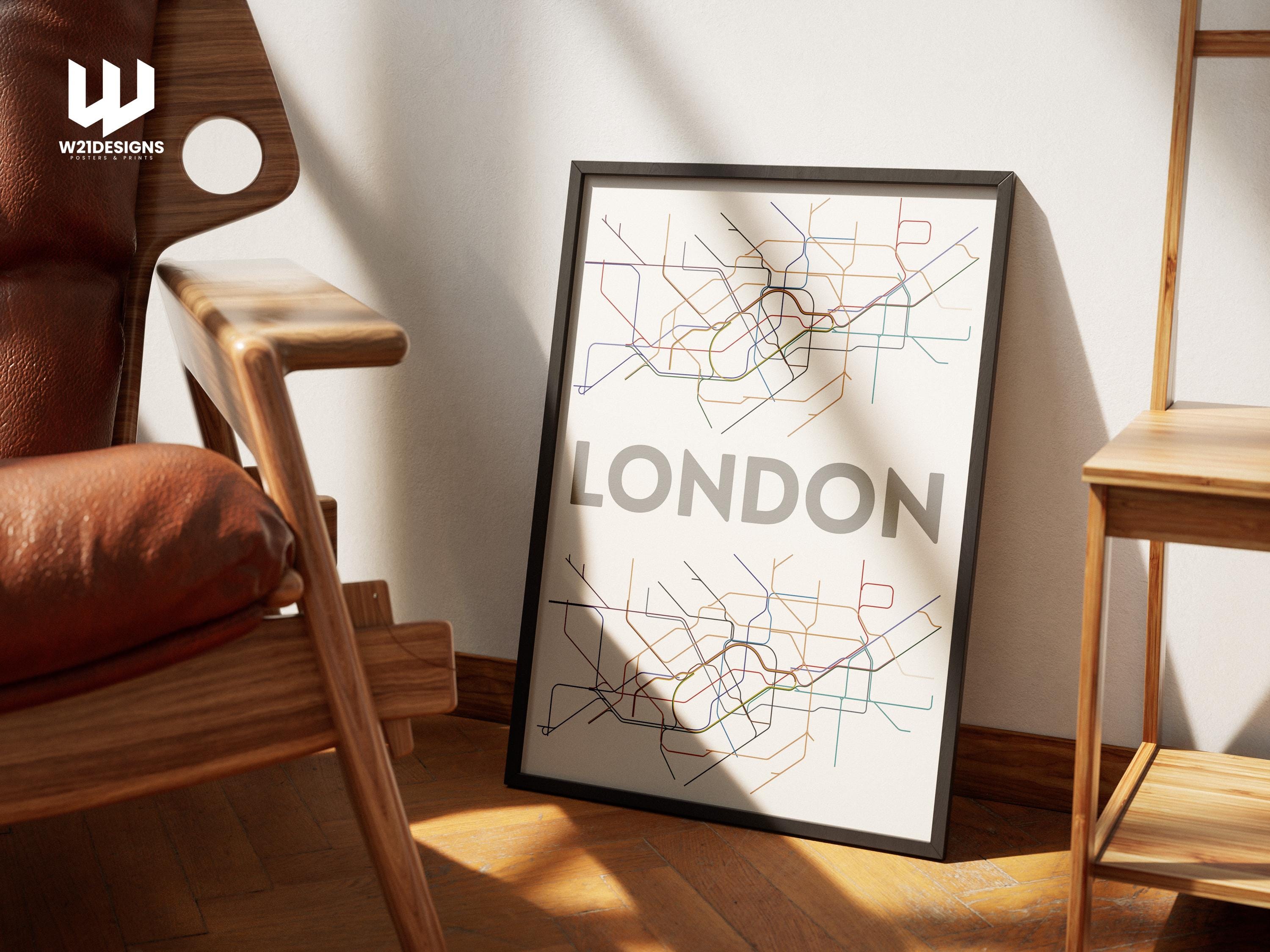 London Underground Map Print: Minimalist Commuter Wall Art