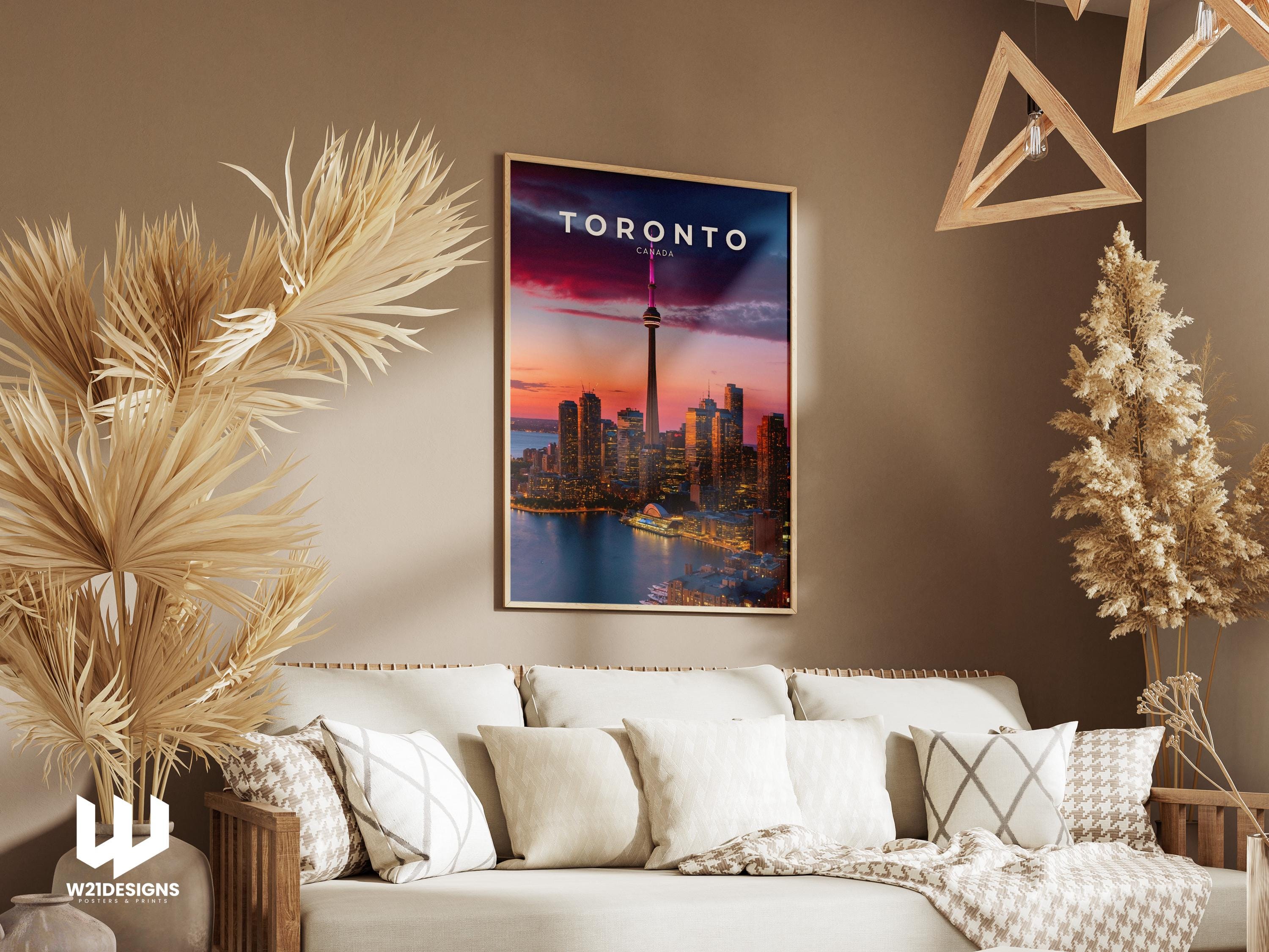 Toronto Skyline Print: Canada Travel Poster, Urban Home Decor