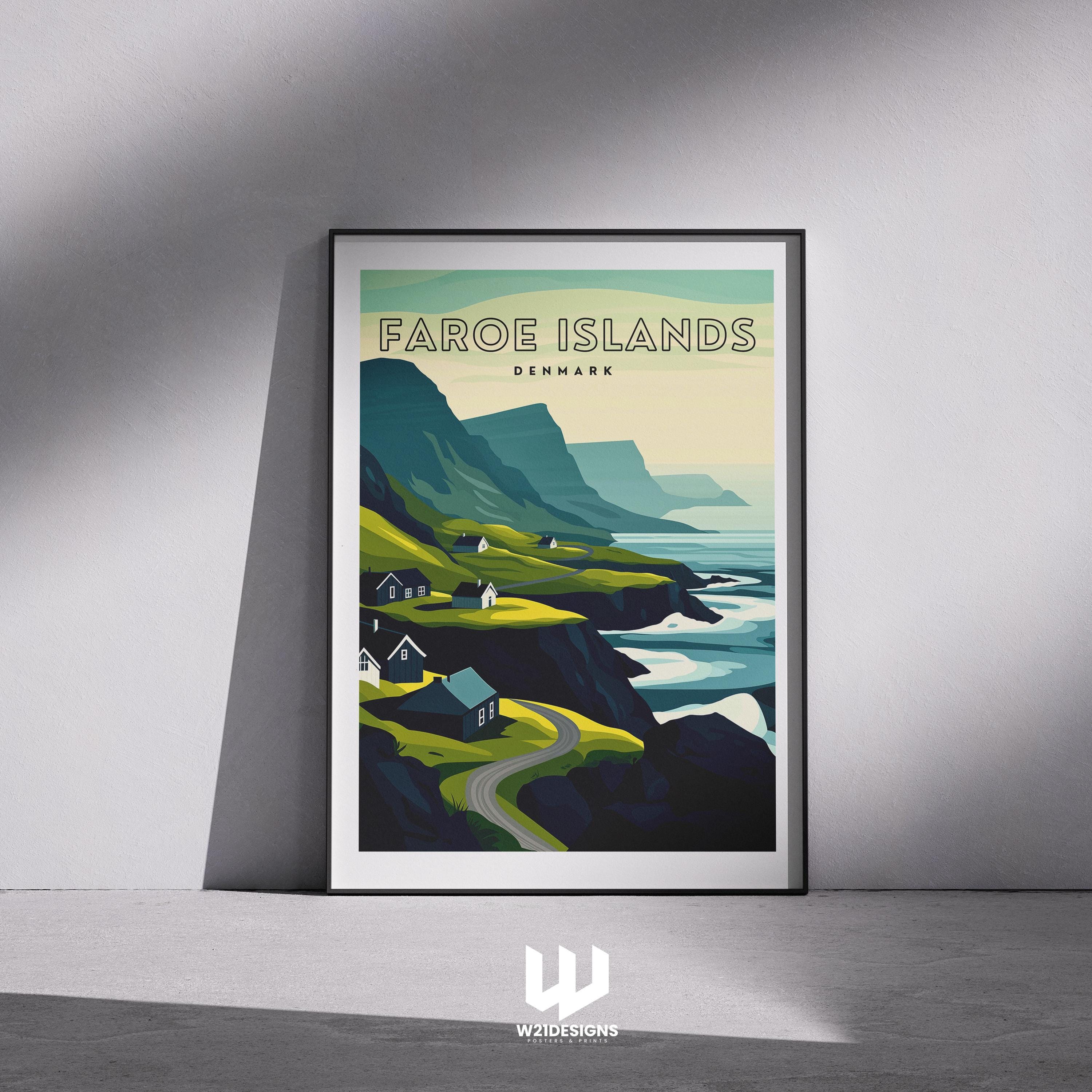 Faroe Islands Travel Poster: Nordic Coastal Art Print