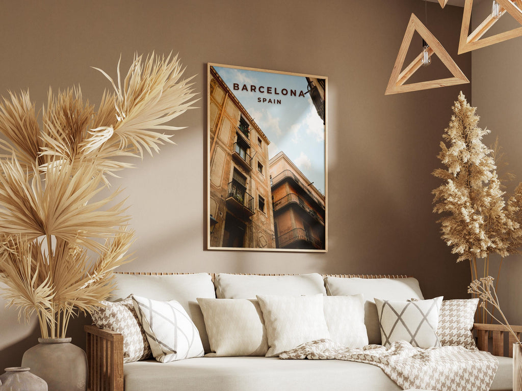 Barcelona Travel Poster: Vintage Spanish Architecture Print