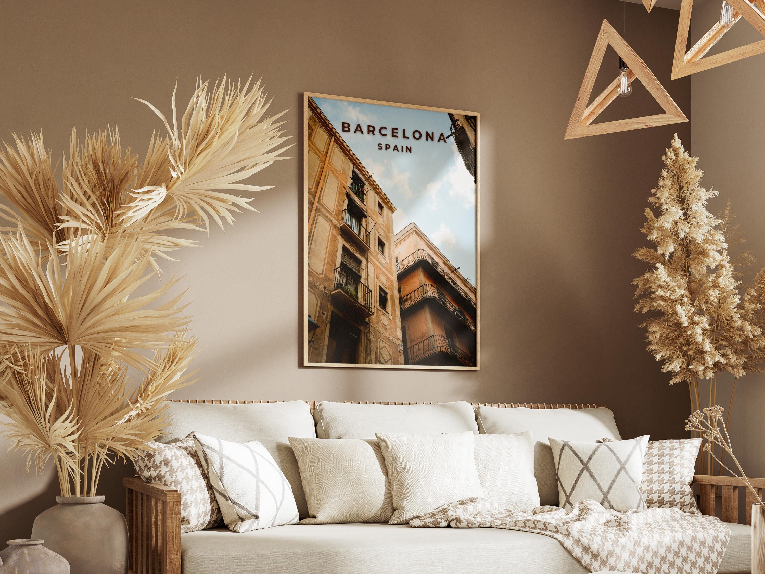Barcelona Travel Poster: Vintage Spanish Architecture Print