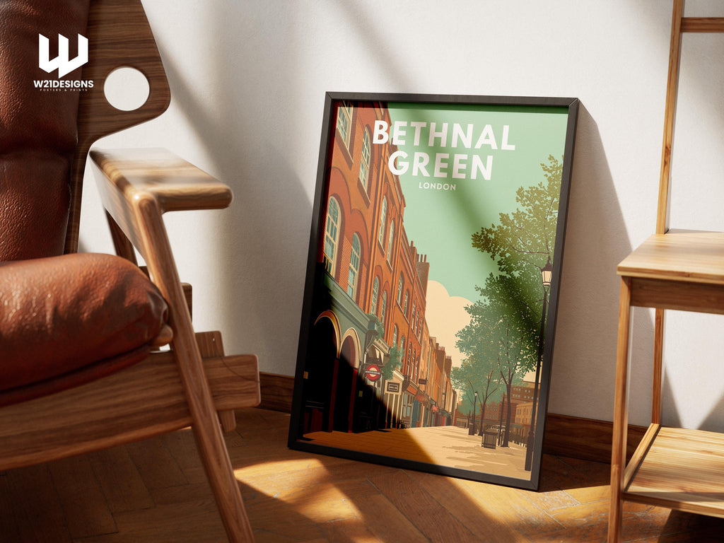 Bethnal Green London Travel Poster | East London Wall Art | Vintage City Illustration