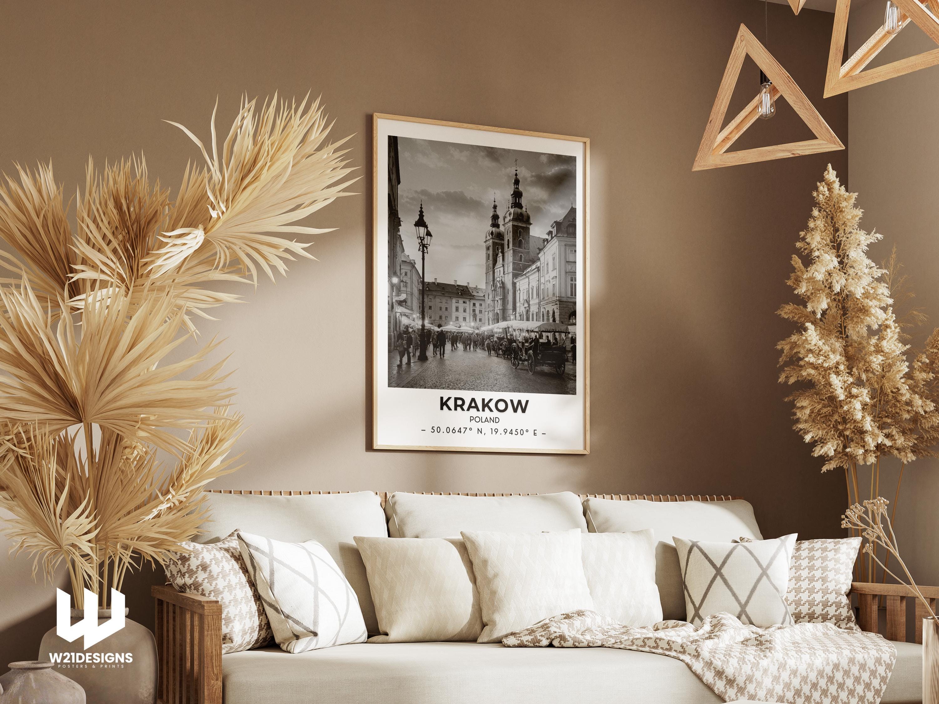 Krakow Poland Travel Print: Historic Cityscape Wall Art