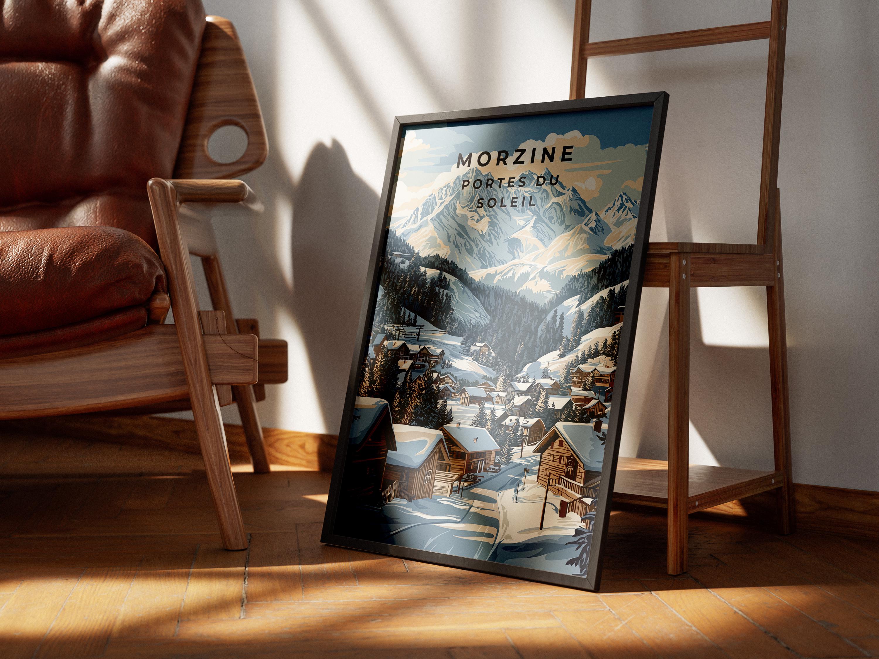 Morzine France Travel Poster: French Alps Ski Resort Art