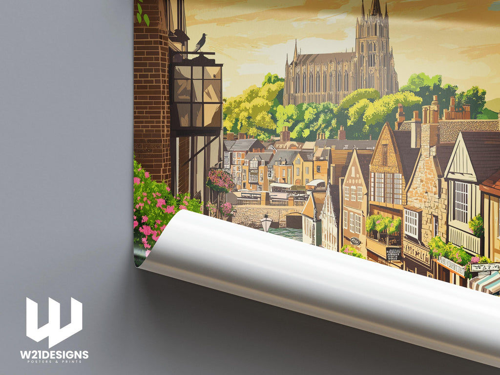 Exeter England Travel Poster: Vintage-Style Wall Art