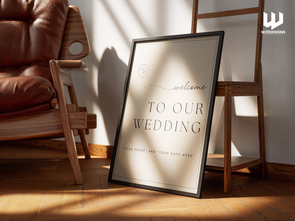Personalized Wedding Welcome Sign: Elegant Minimalist Decor (Printable)
