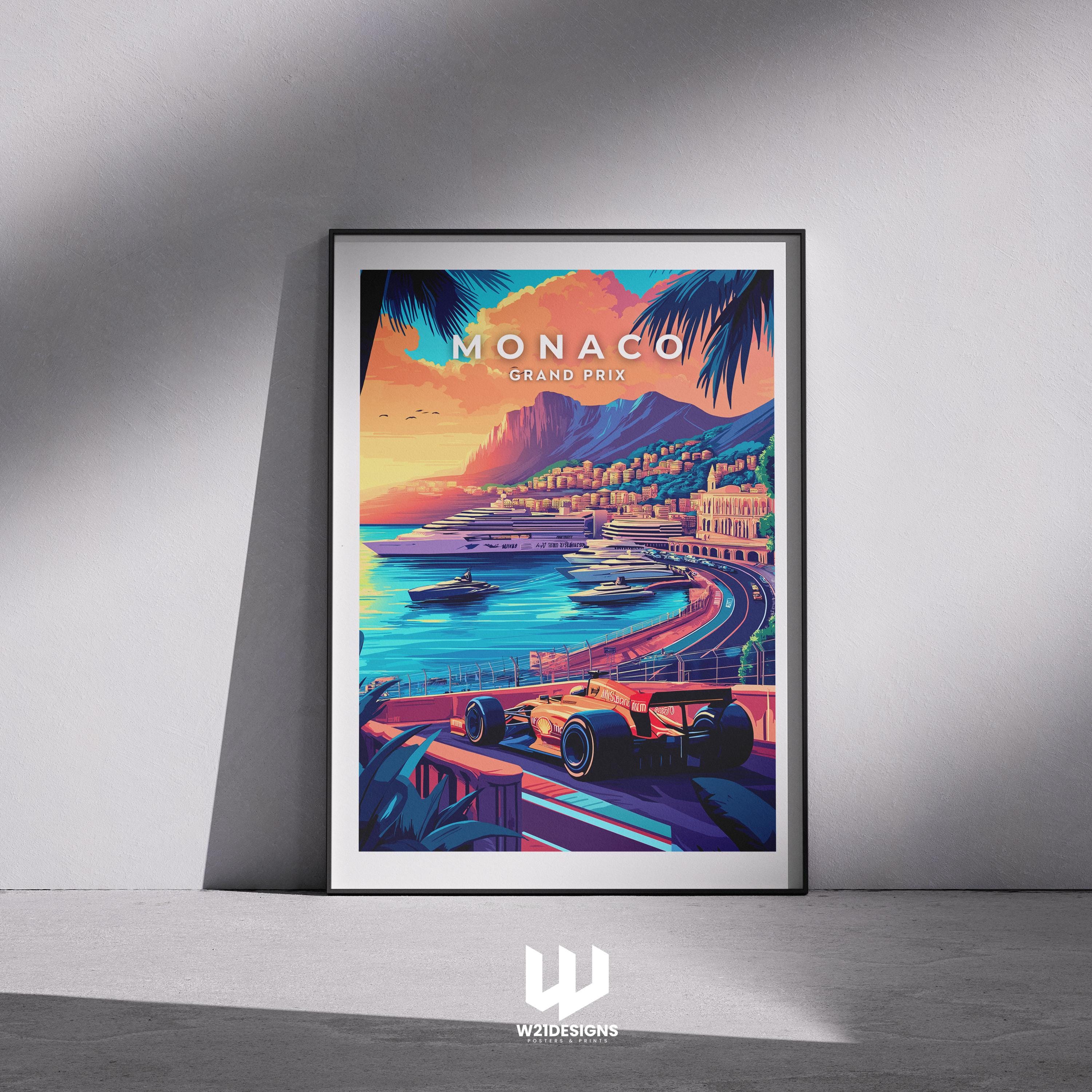 Monaco Grand Prix Poster: French Riviera F1 Racing Art