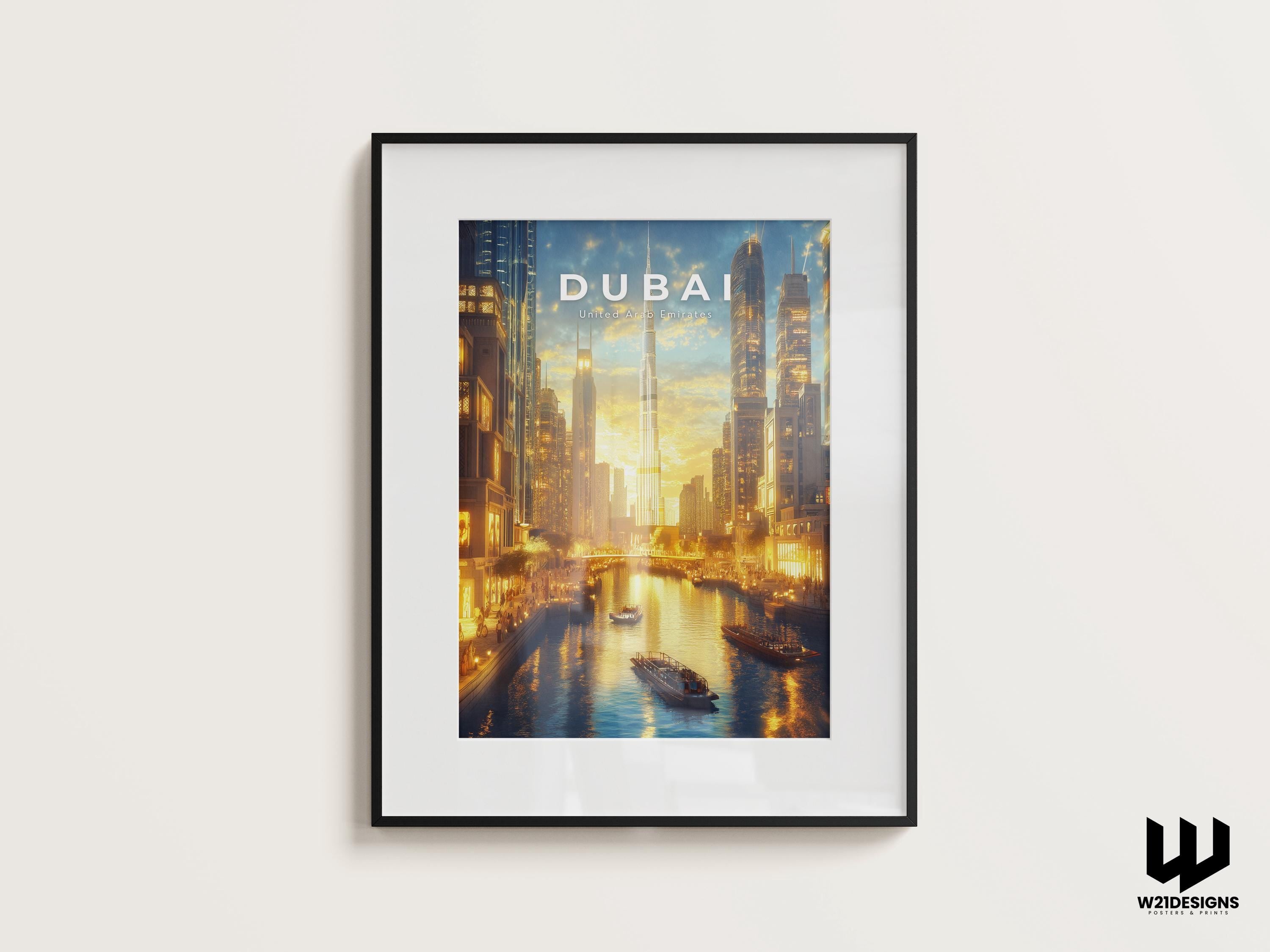 Dubai Skyline Print: Burj Khalifa, Modern Cityscape Wall Art