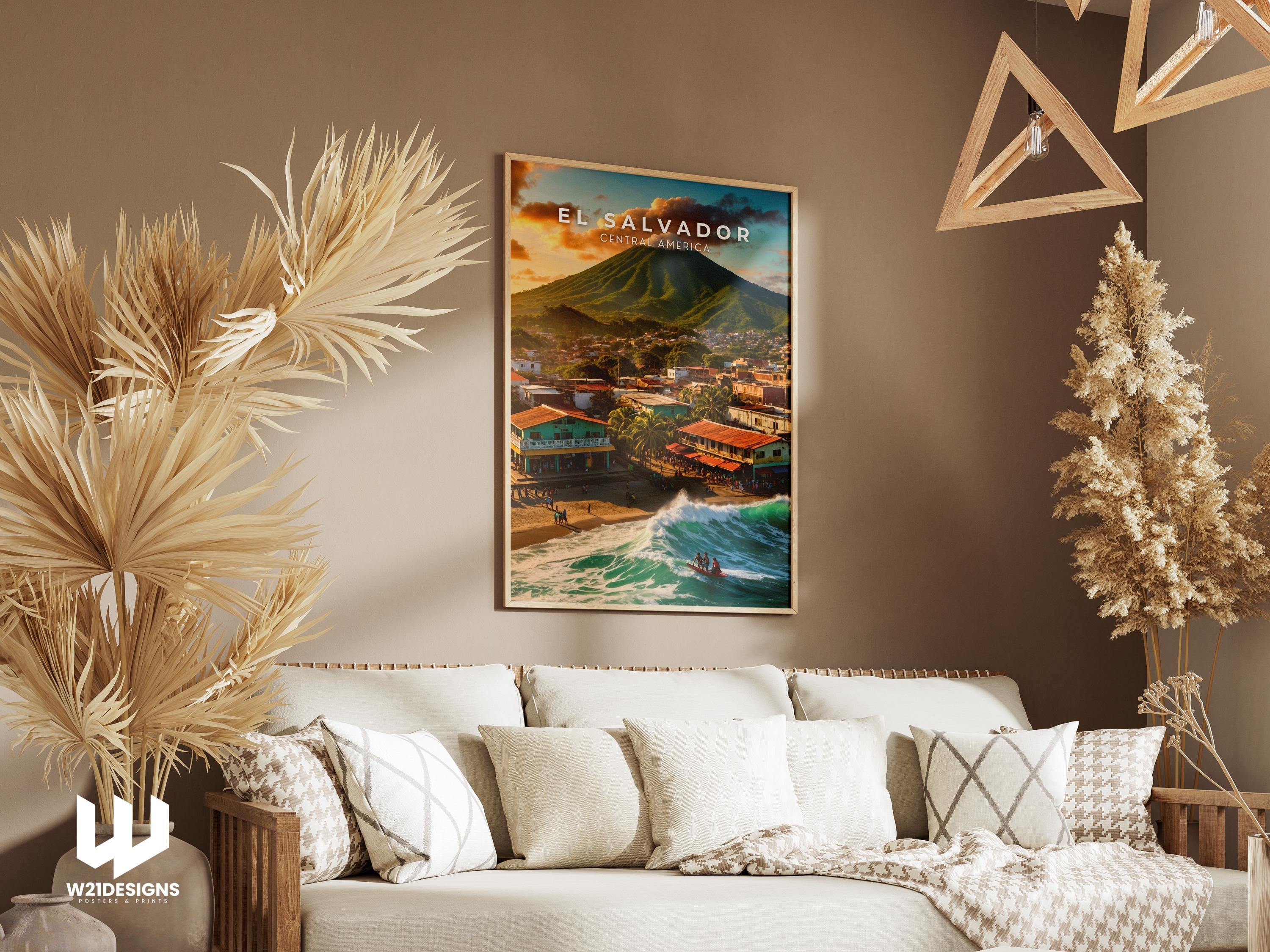 El Salvador Travel Poster: Vintage Style Central America Wall Art