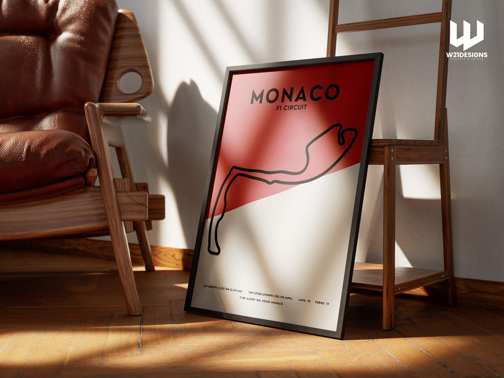 Monaco F1 Circuit Map Poster: Monte Carlo Grand Prix - Motorsport Art