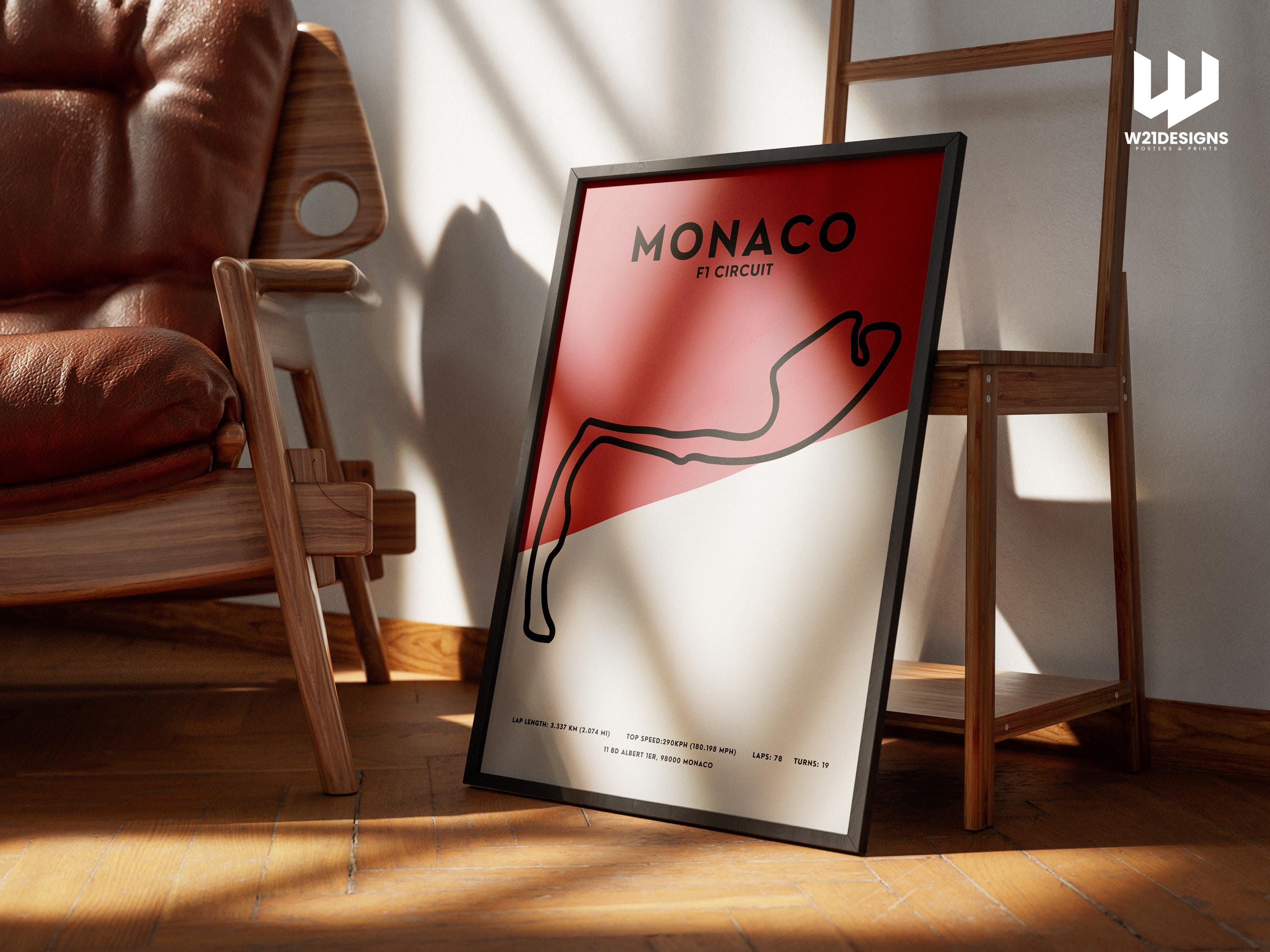 Monaco F1 Circuit Map Poster: Monte Carlo Grand Prix - Motorsport Art