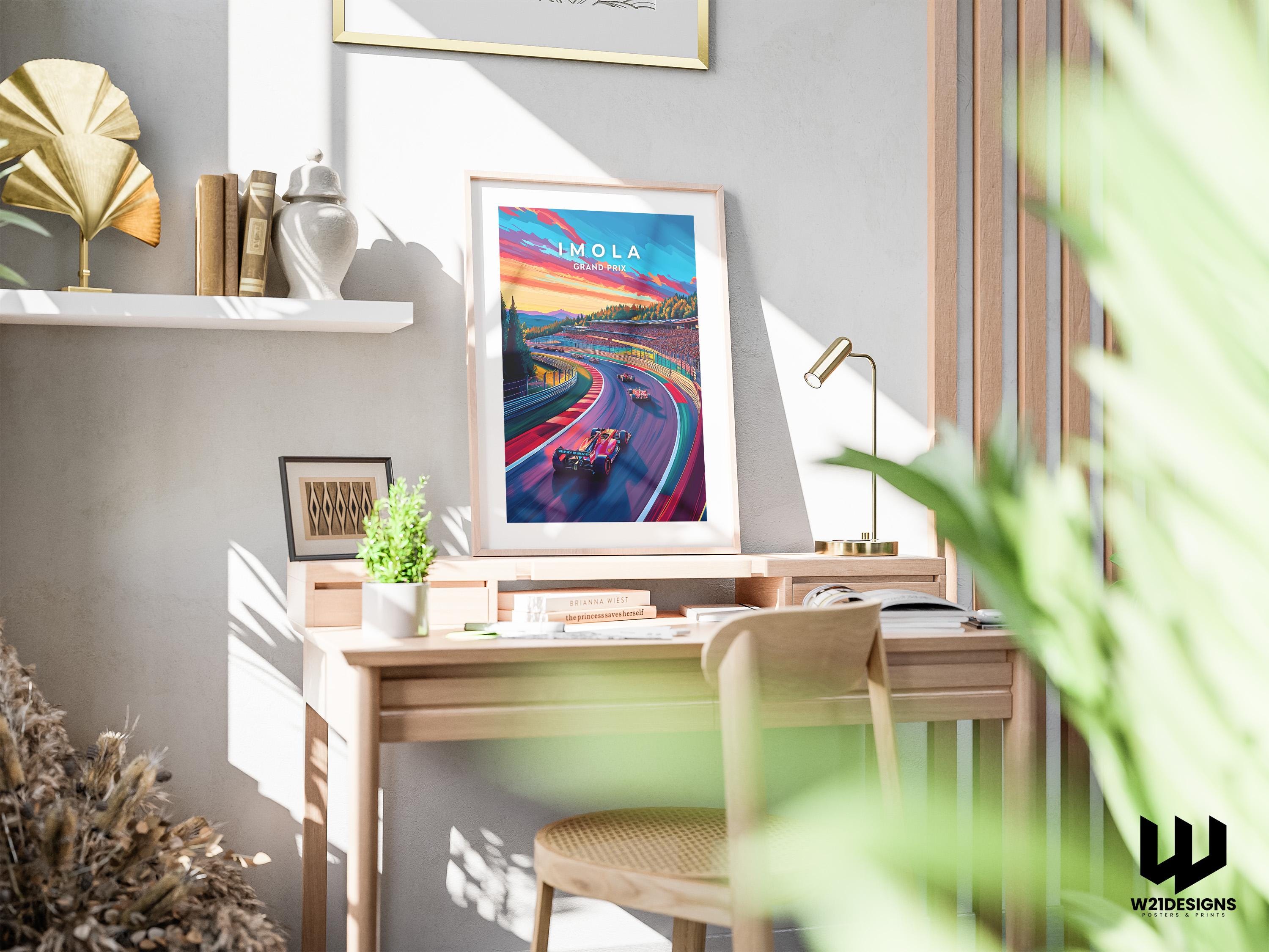 Imola Grand Prix Poster: Formula 1 Racing Art Print