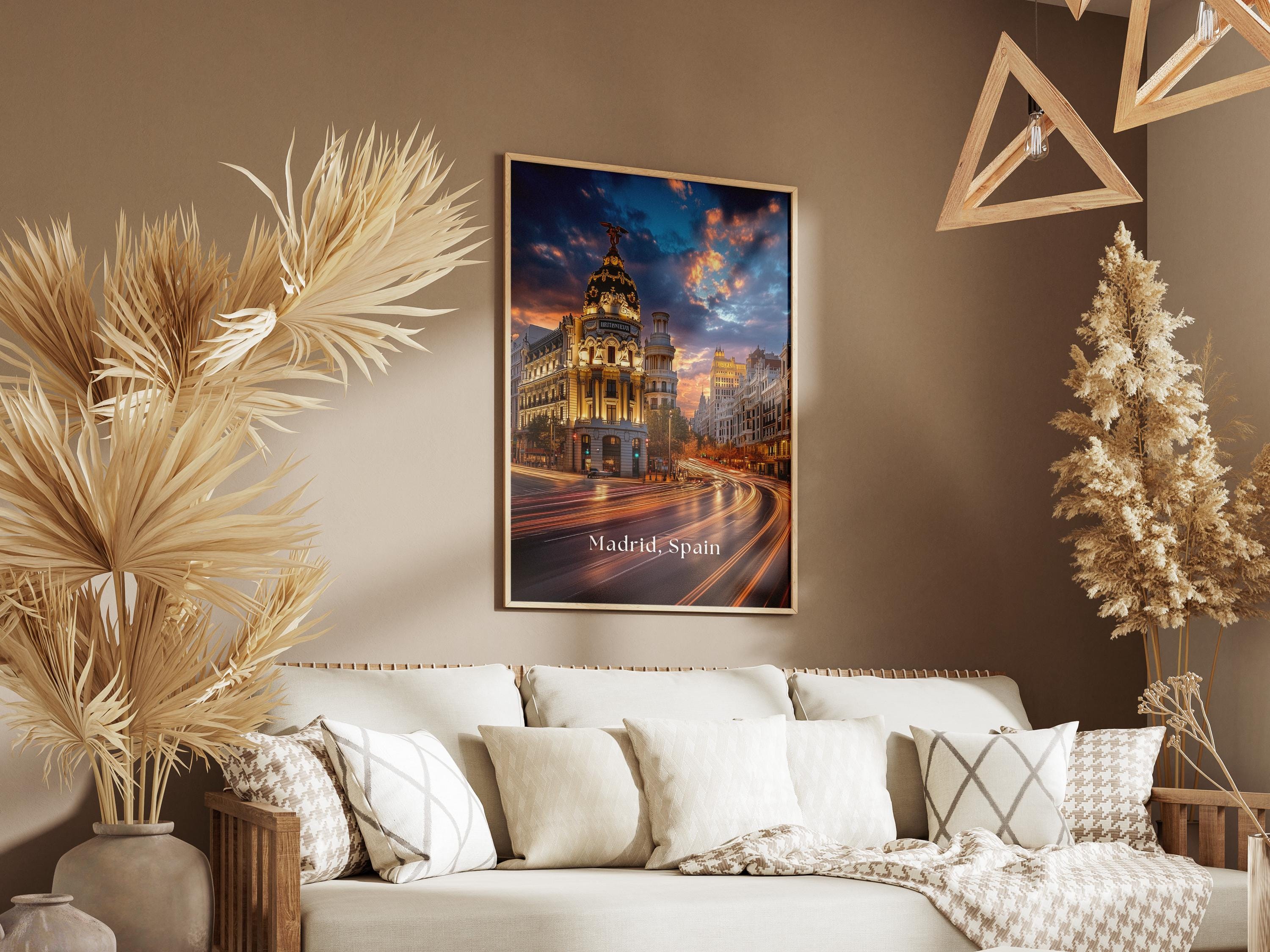 Madrid Spain Poster: Gran Vía Night Cityscape Art Print