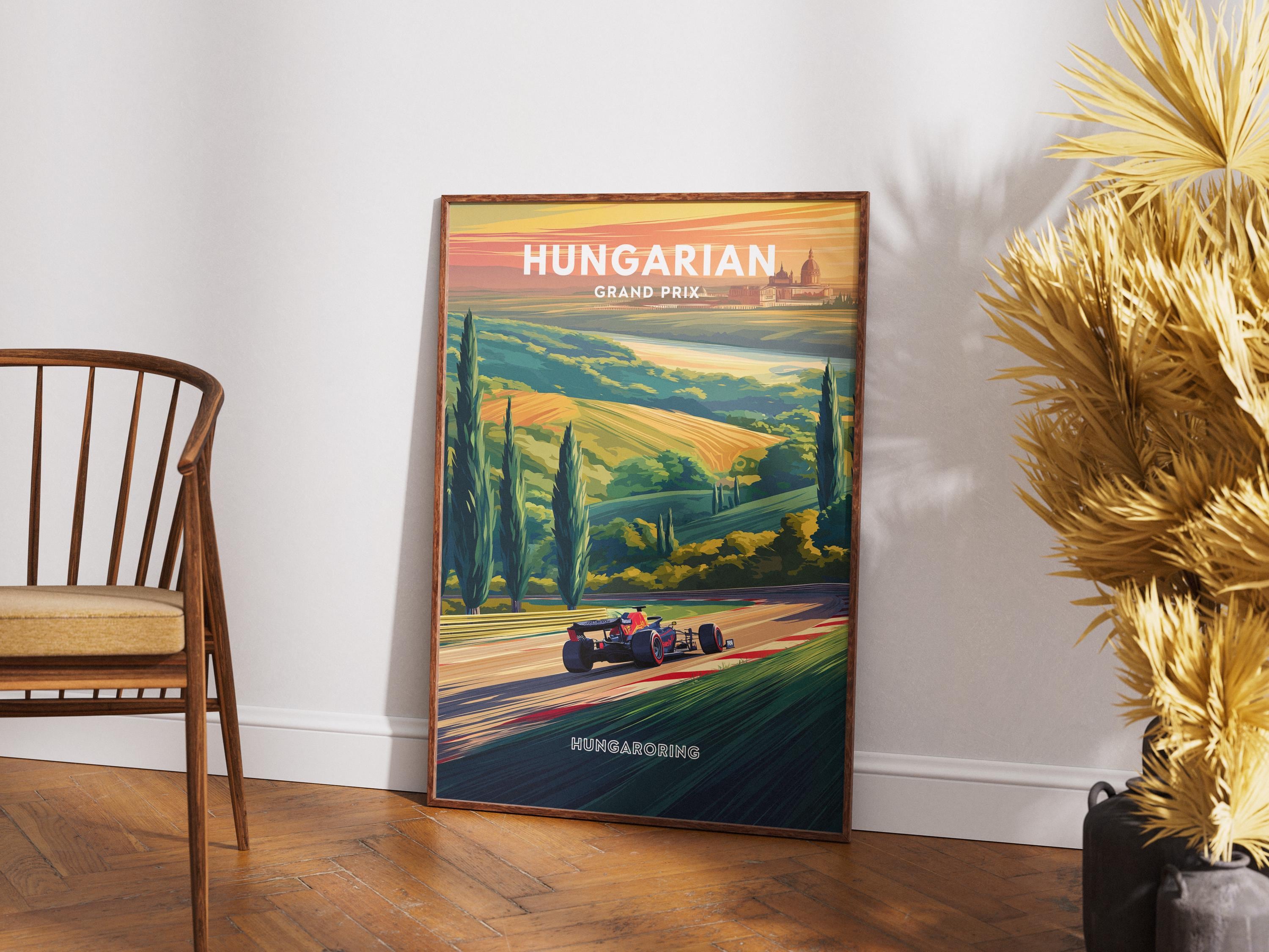 Hungarian Grand Prix Poster: Vintage F1 Racing Print, Budapest