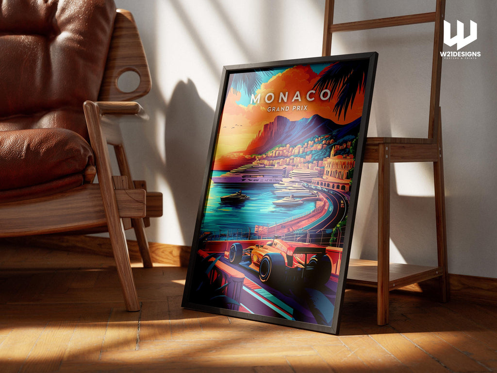 Monaco Grand Prix Poster: French Riviera F1 Racing Art