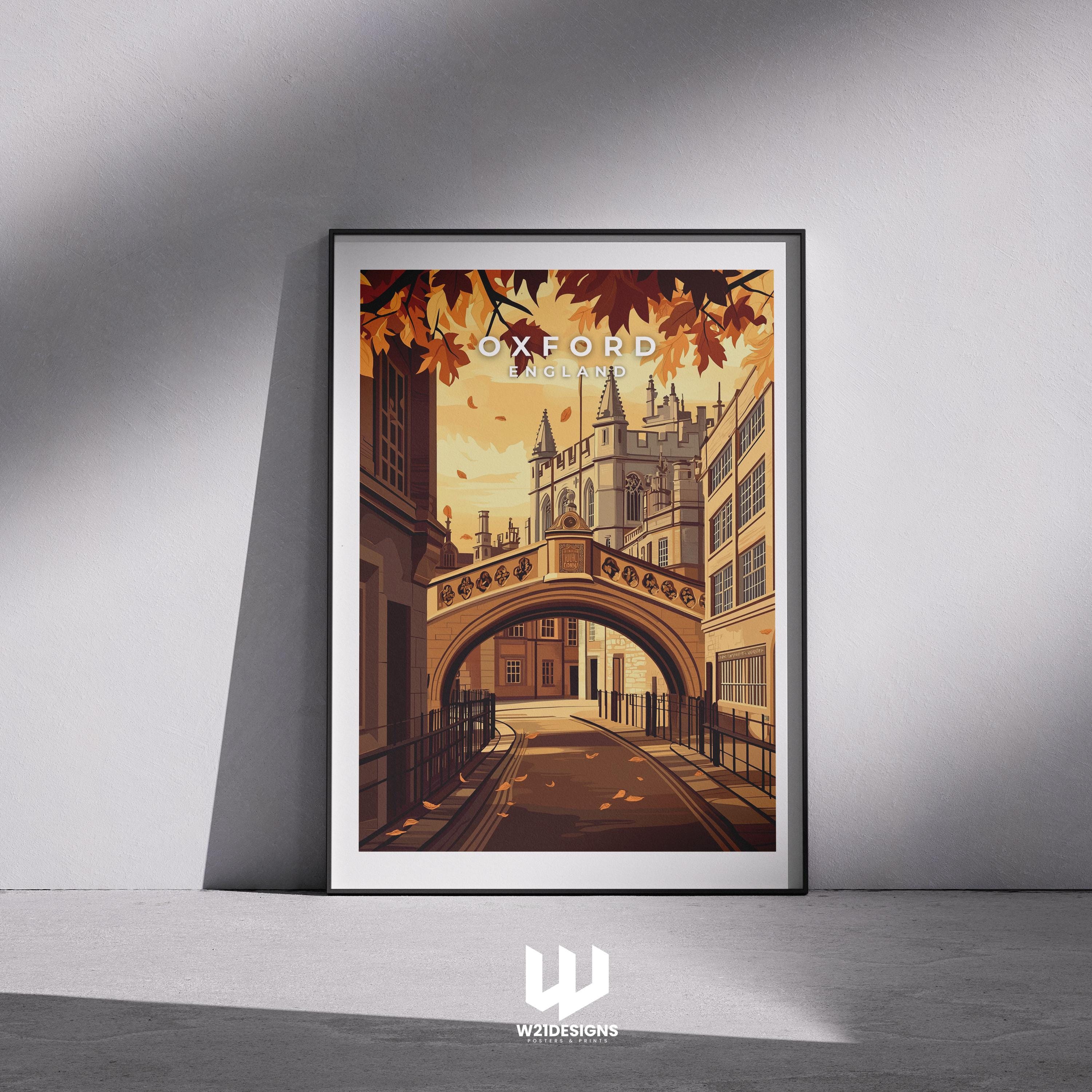 Oxford Bridge of Sighs Art Print: England Travel Poster