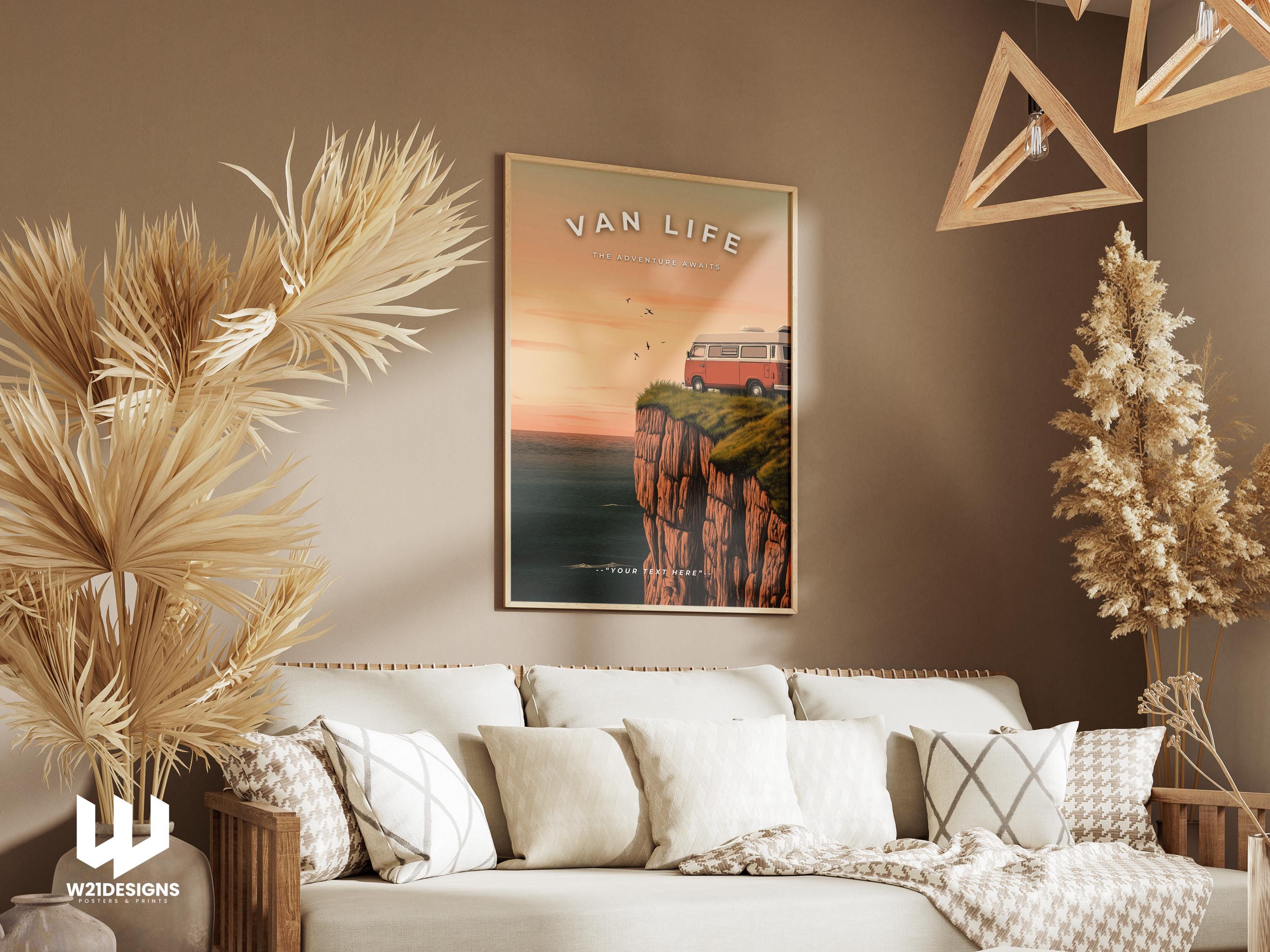 Custom Camper Van Print: Van Life Adventure Travel Poster