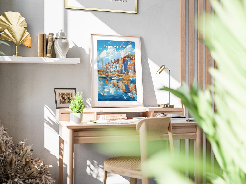 Weymouth Harbour Print: Vintage Coastal Travel Poster