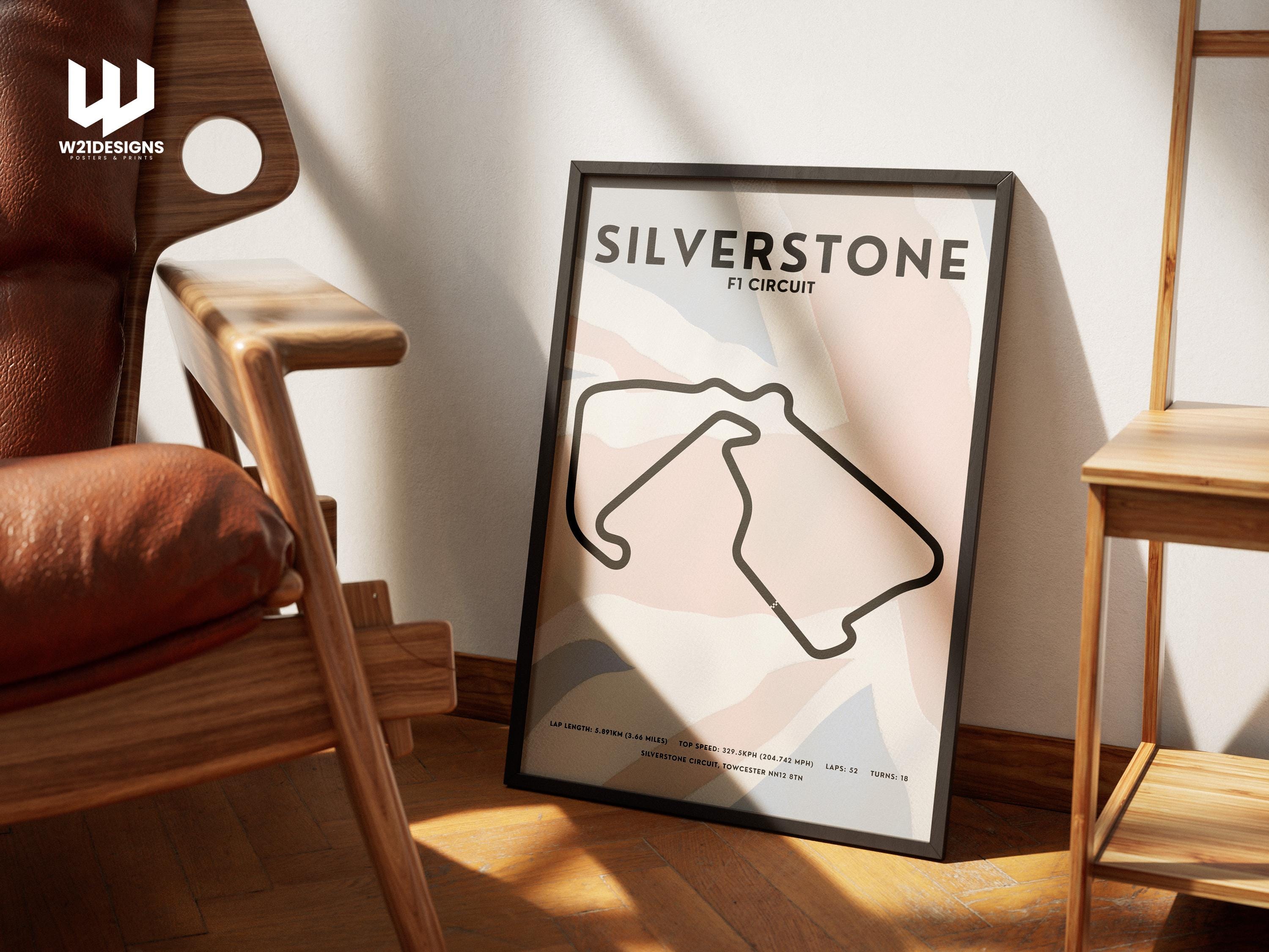 Silverstone F1 Circuit Poster: British Grand Prix Motorsport Art
