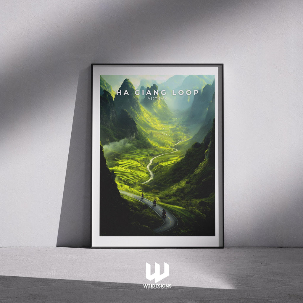Ha Giang Loop Vietnam Travel Poster: Scenic Road Trip Art Print