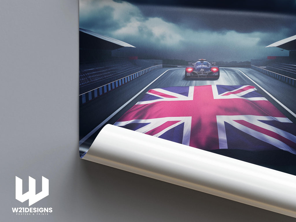 Silverstone Grand Prix Poster: British F1 Racing Art Print