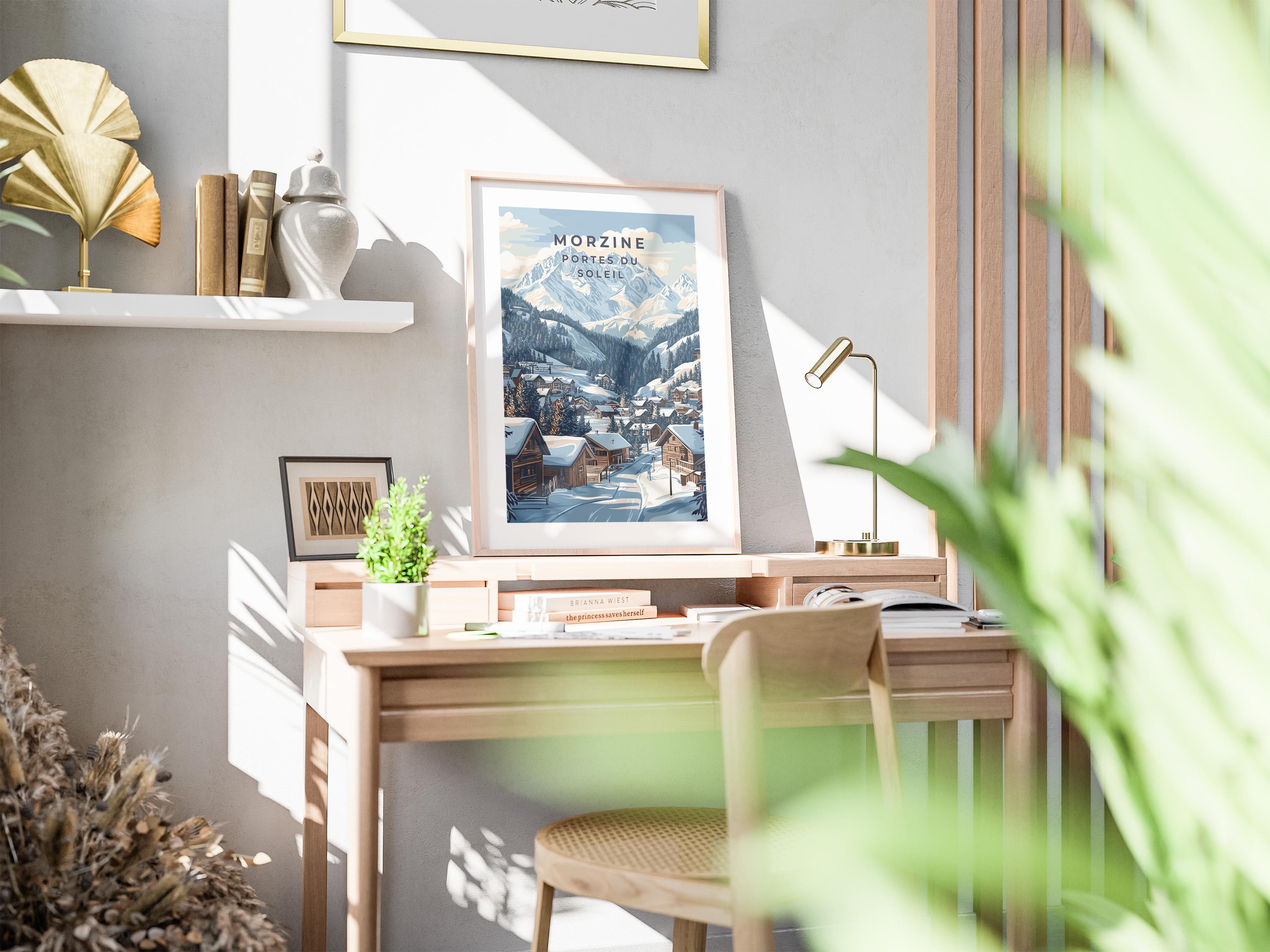 Morzine France Travel Poster: French Alps Ski Resort Art