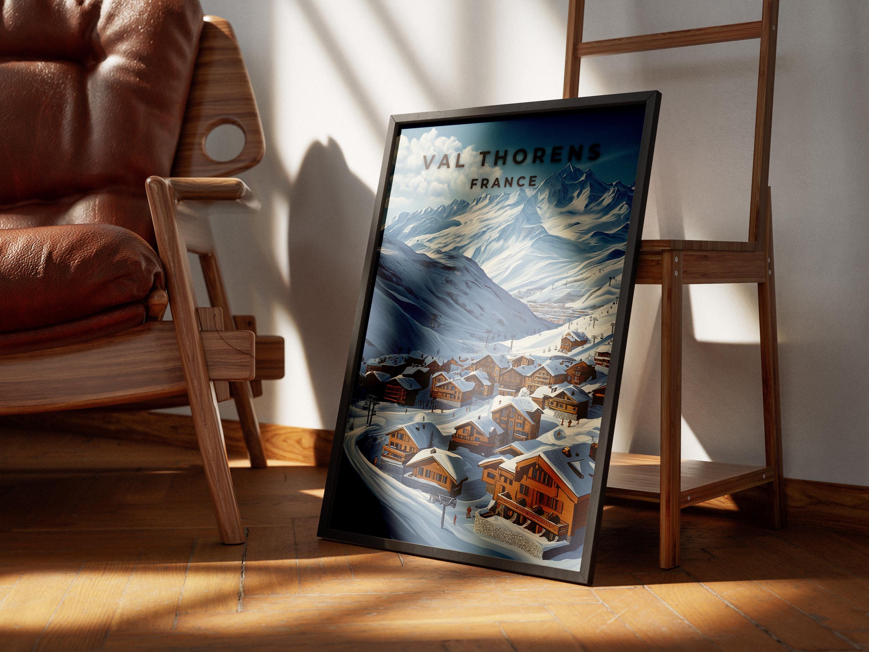 Val Thorens Ski Resort Poster: France Alpine Travel Art