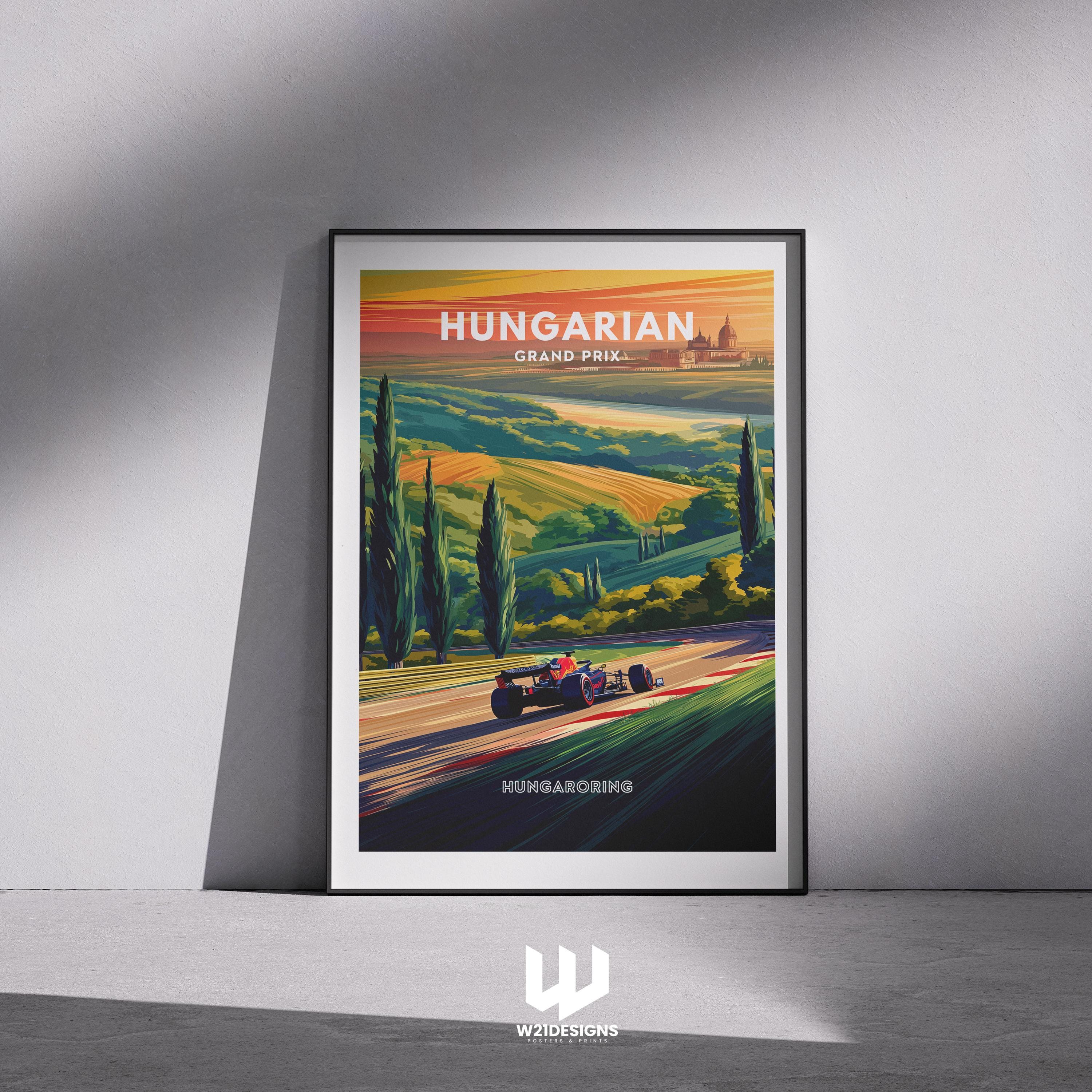 Hungarian Grand Prix Poster: Vintage F1 Racing Print, Budapest