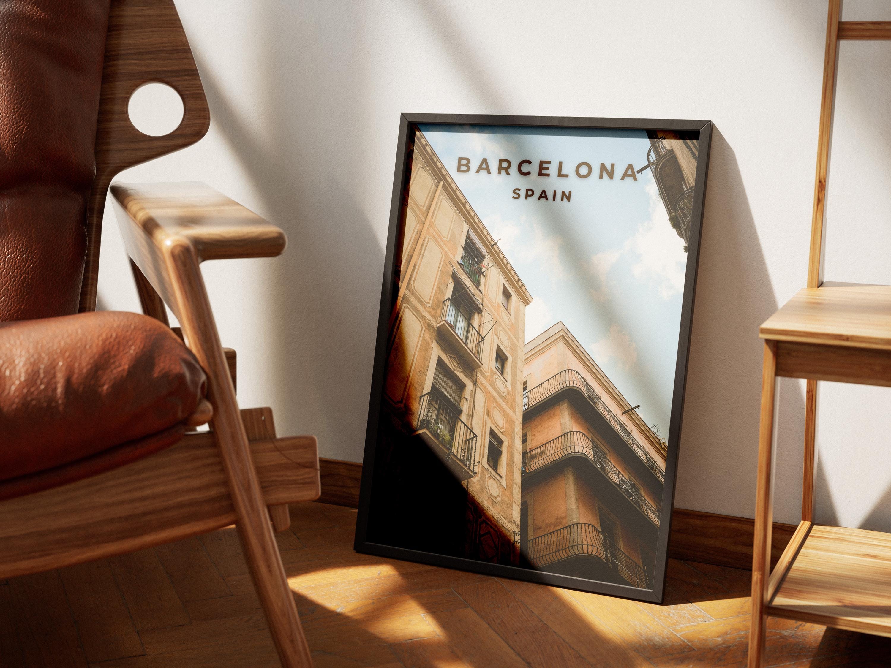 Barcelona Travel Poster: Vintage Spanish Architecture Print