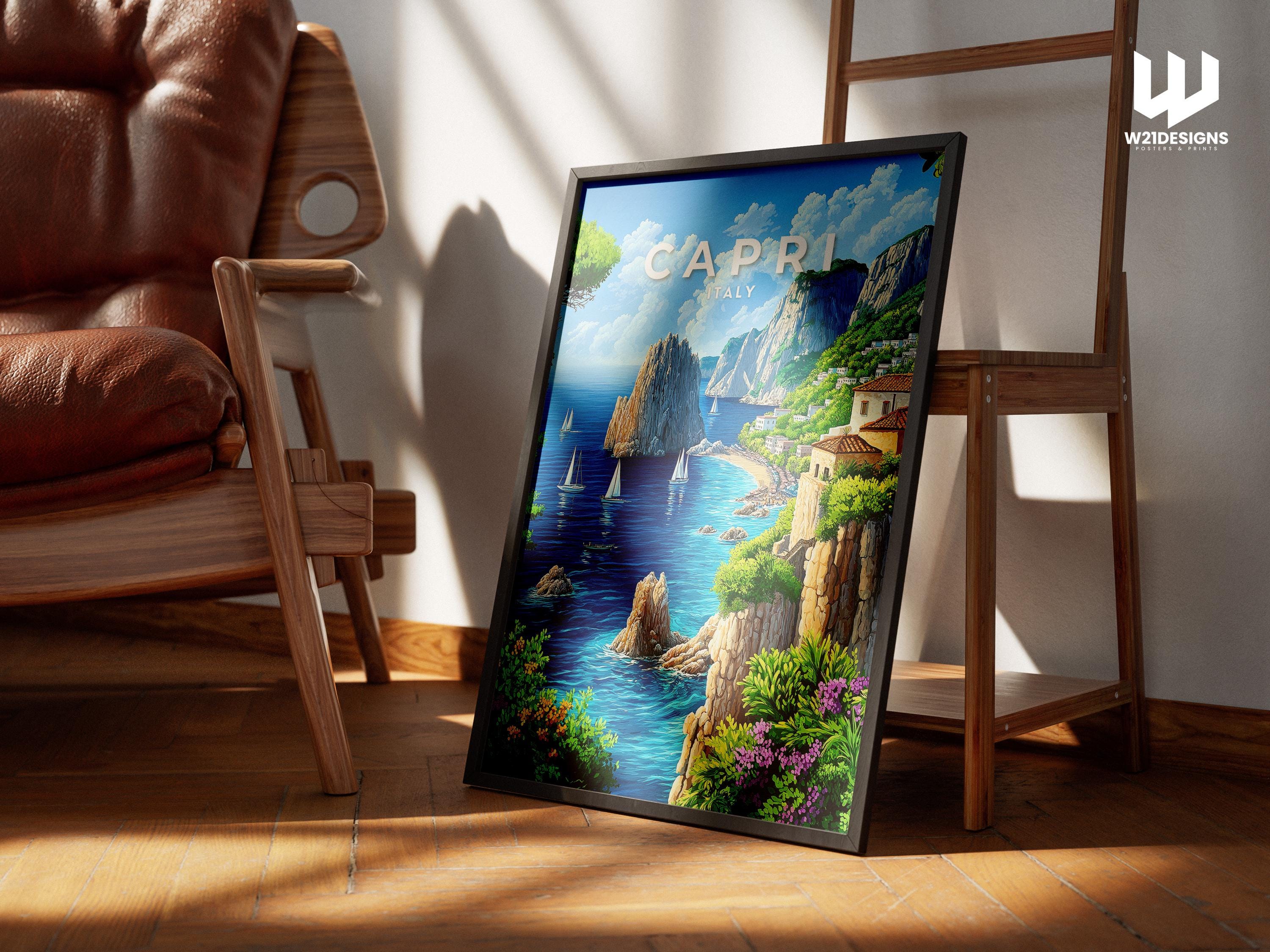 Capri Italy Travel Poster: Amalfi Coast Art Print