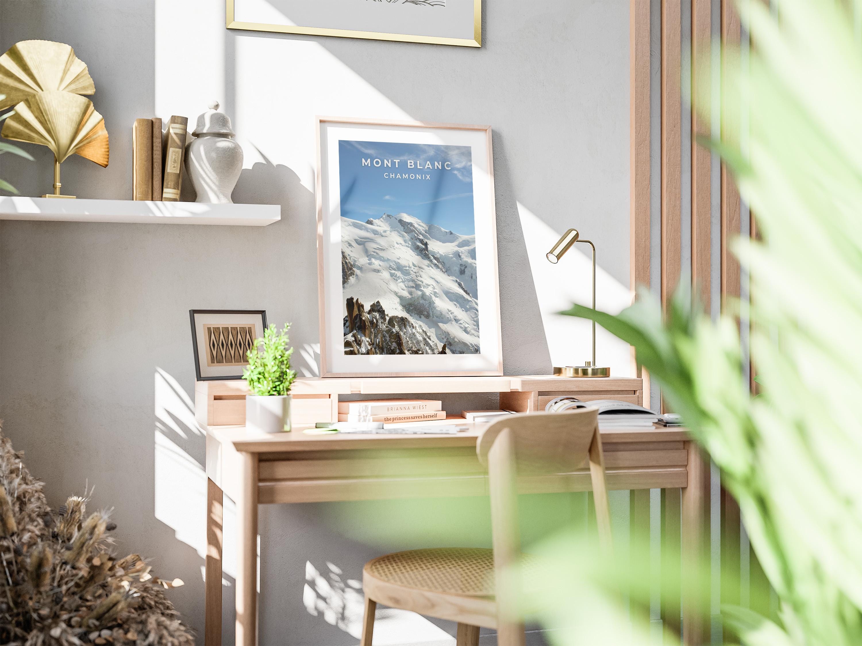 Mont Blanc Photography Print: Chamonix, France - Alpine Travel Poster