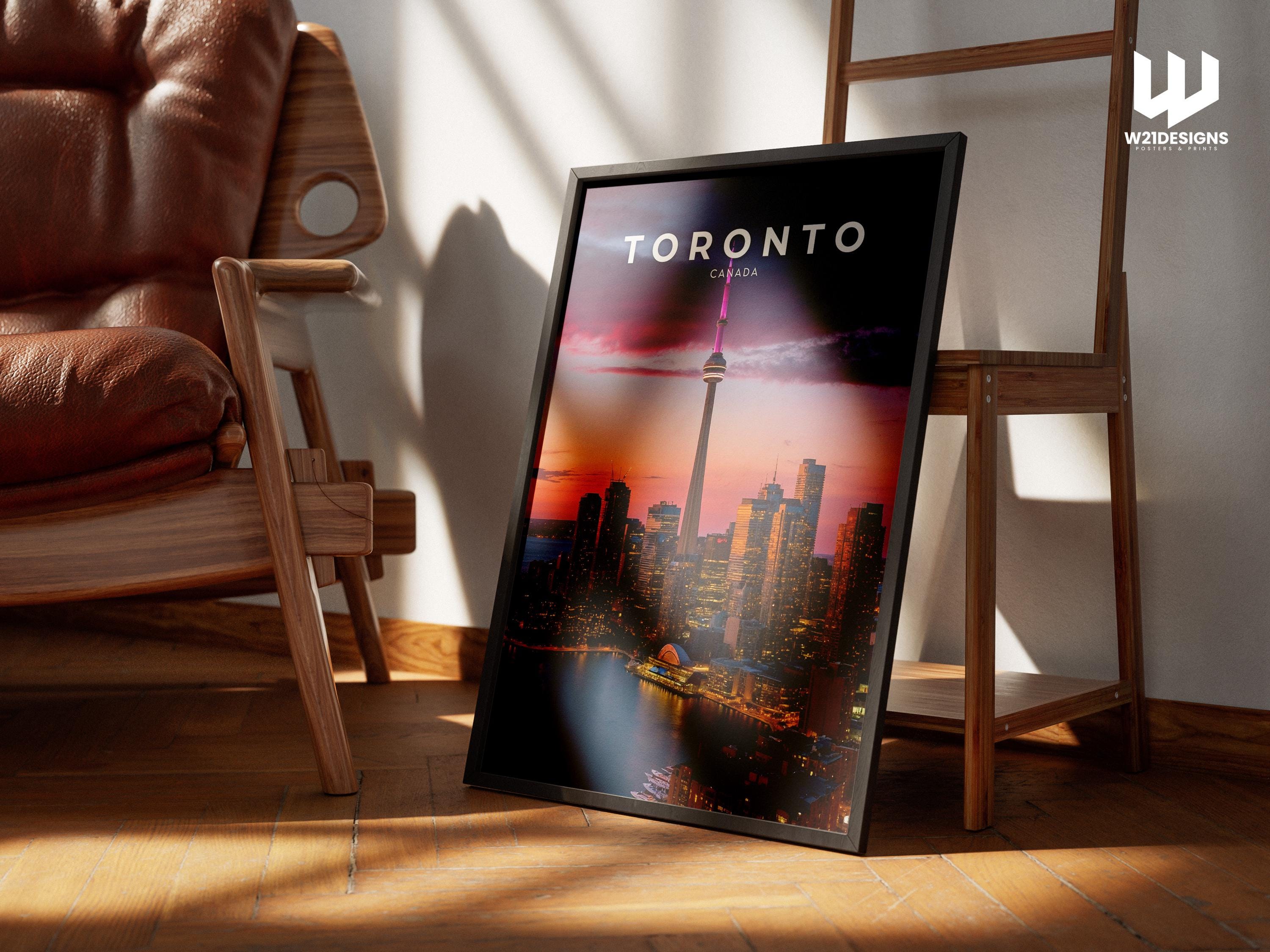 Toronto Skyline Print: Canada Travel Poster, Urban Home Decor