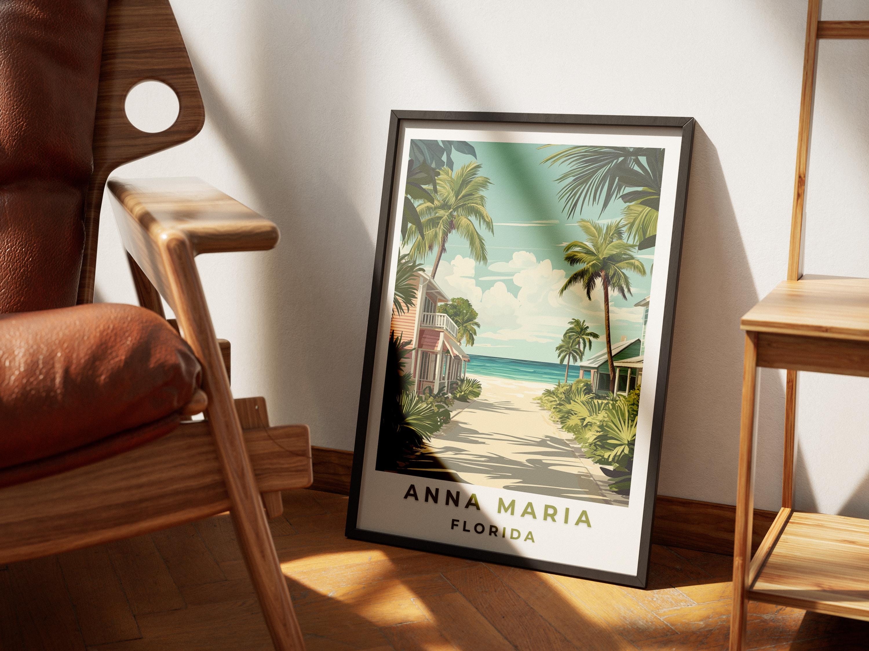 Anna Maria Island Vintage Travel Poster: Florida Coastal Art Print