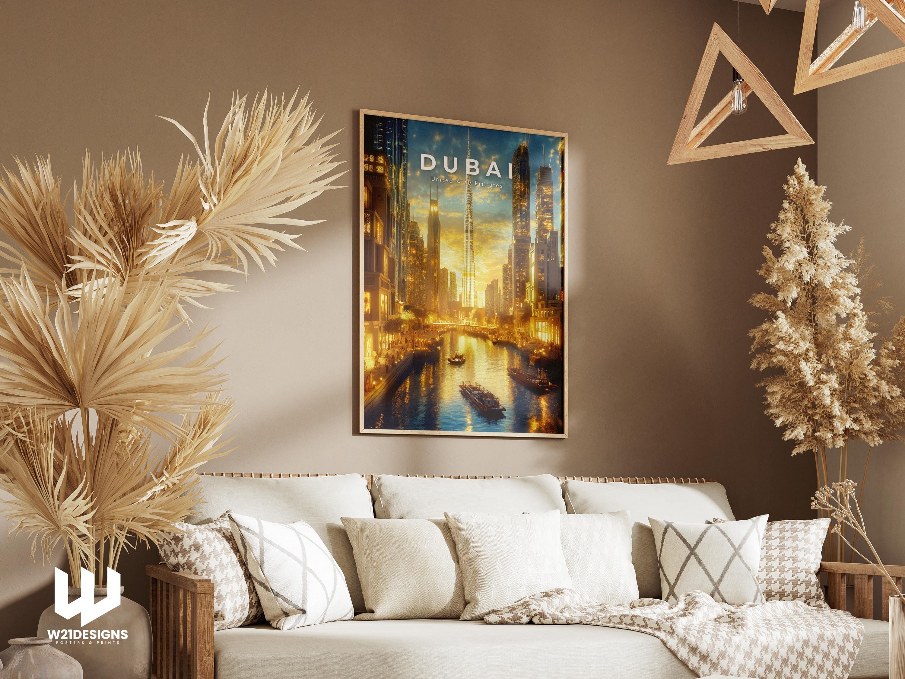 Dubai Skyline Print: Burj Khalifa, Modern Cityscape Wall Art