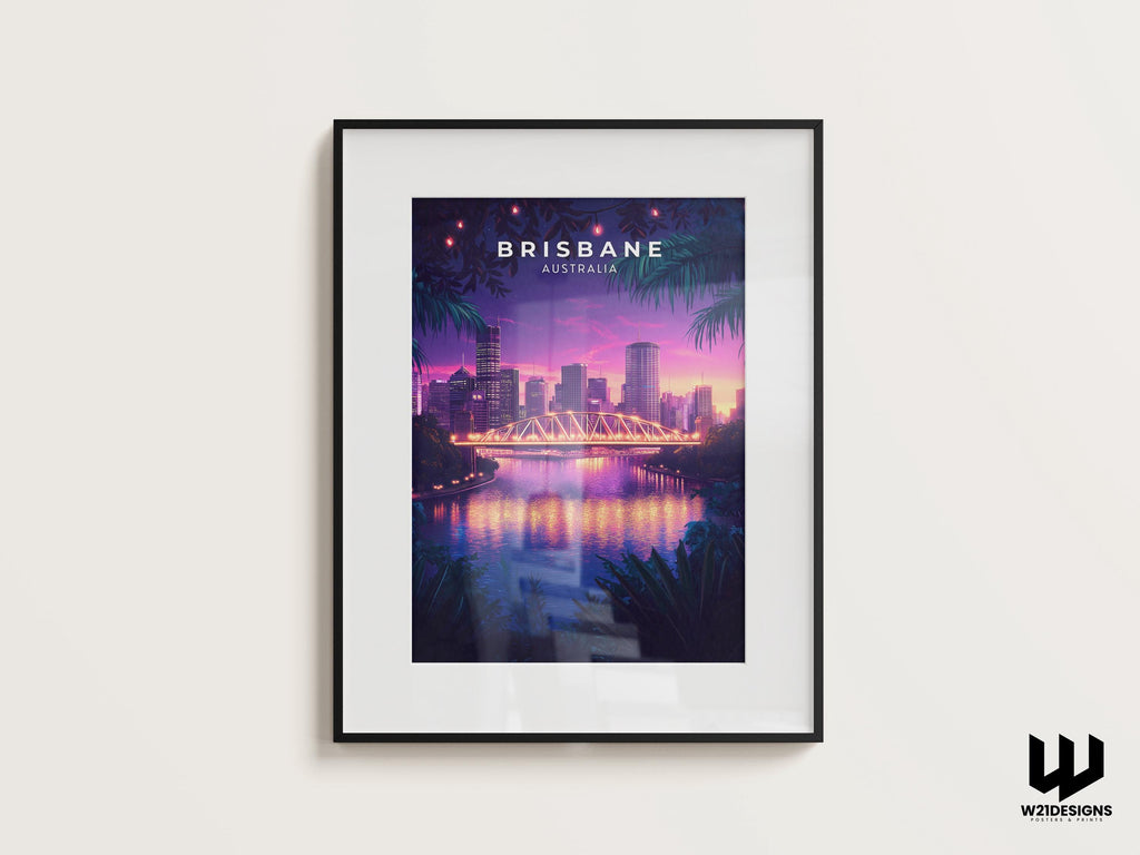 Brisbane Australia Print: Story Bridge Cityscape Art