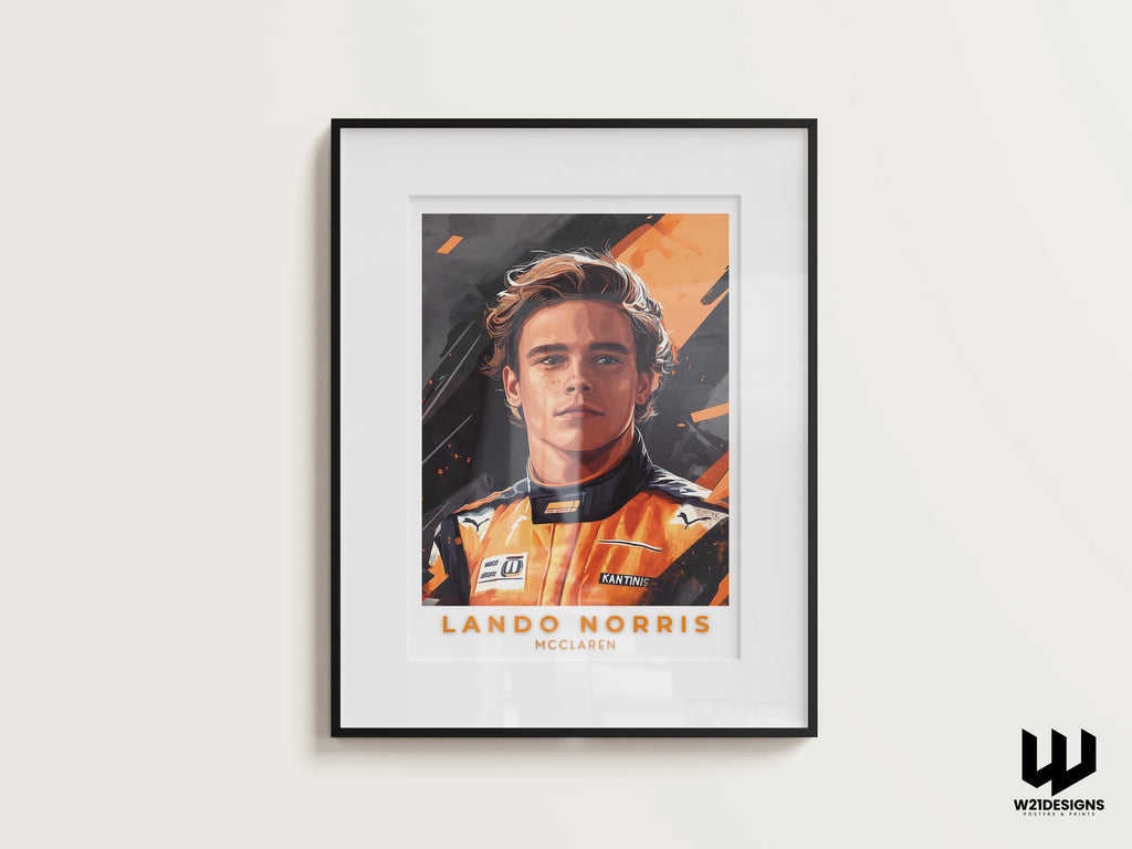 Lando Norris McLaren F1 Art Print: Formula 1 Racing Poster