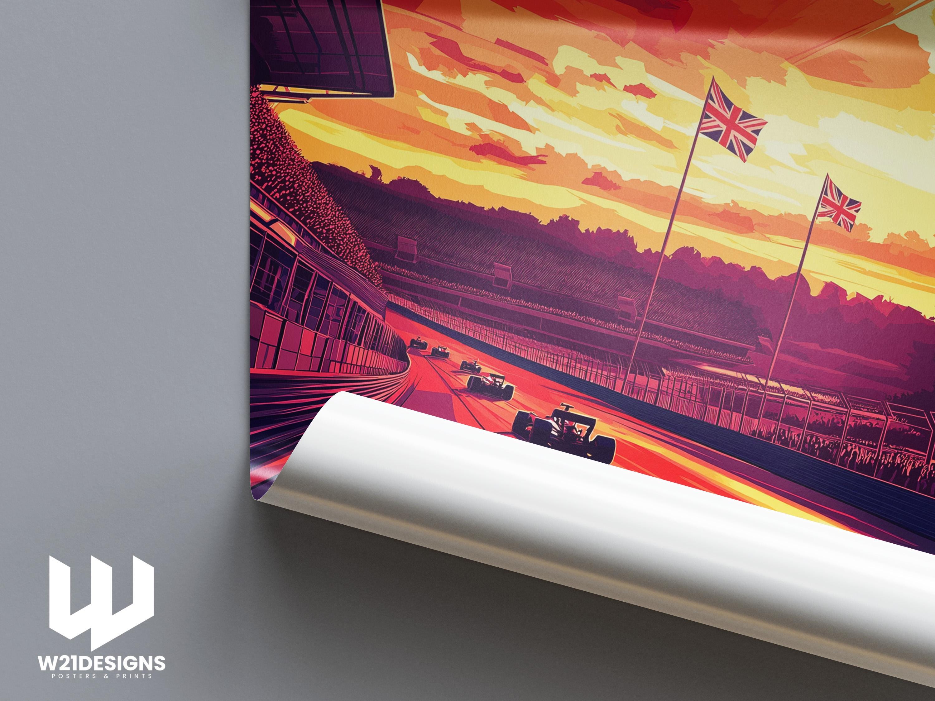 Silverstone Grand Prix Poster: British F1 Racing Art Print