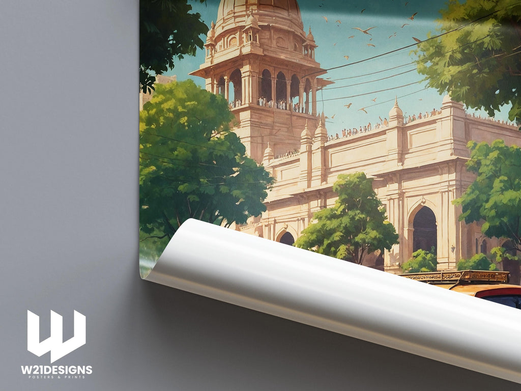 Bangalore India Travel Poster: Urban Cityscape Art Print